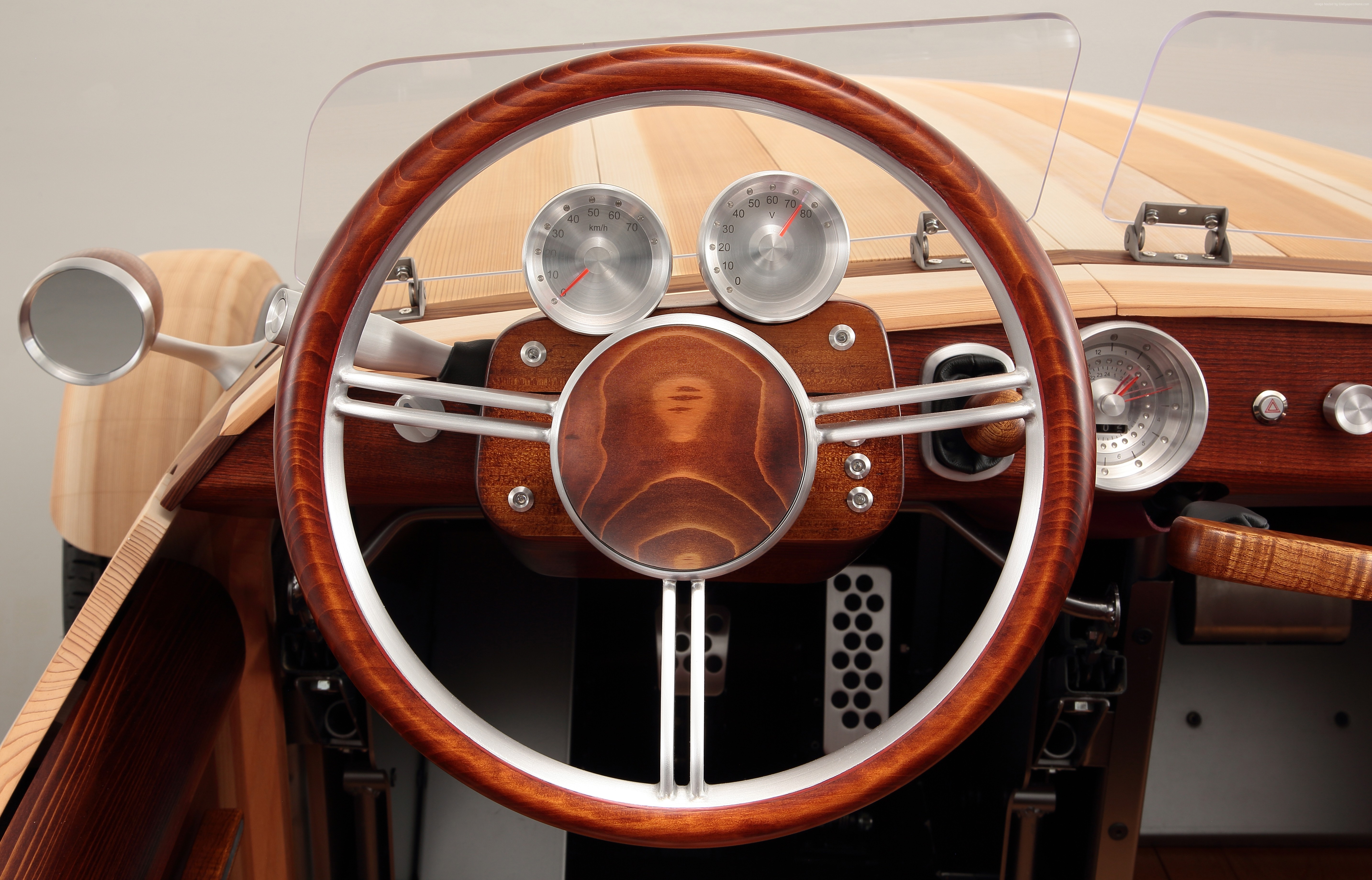 Toyota Setsuna wooden roadster interior HD Wallpaper
