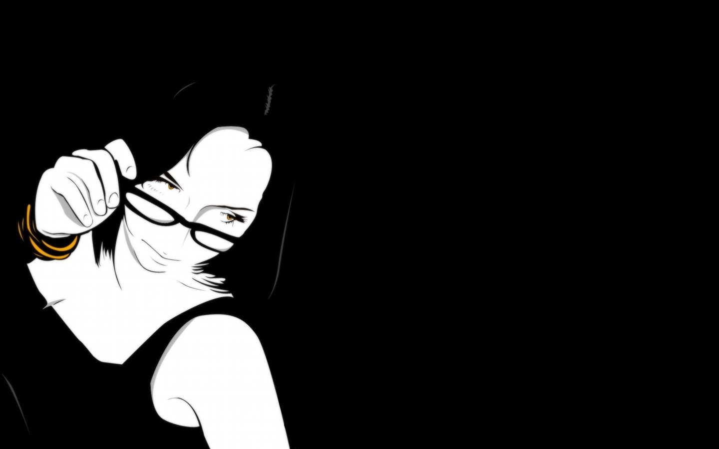 Illustration of a woman wearing glasses HD Wallpaper