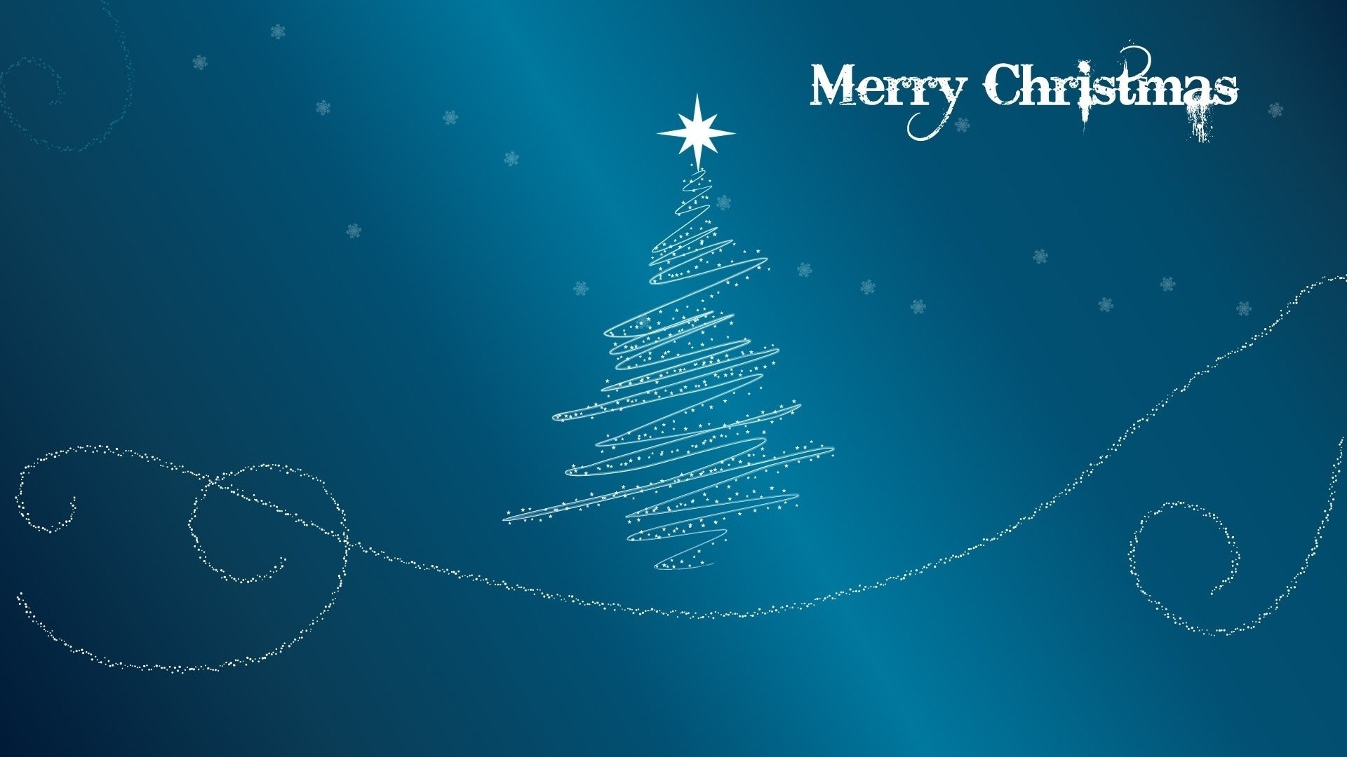 Merry Christmas text with abstract Christmas tree illustration HD Wallpaper