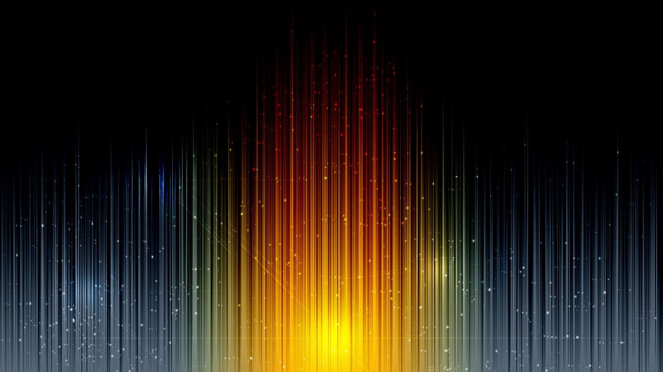 Abstract digital art with glowing lines and stars HD Wallpaper