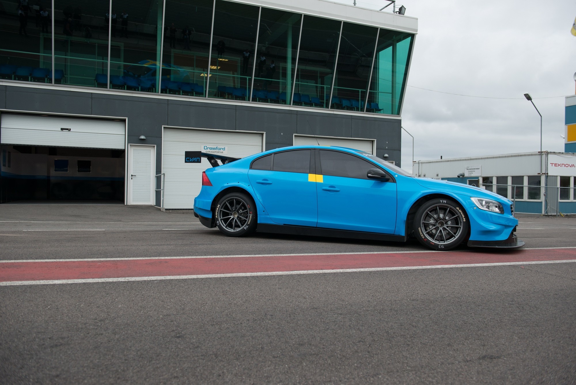 Blue Volvo S60 WTCC race car on track HD Wallpaper