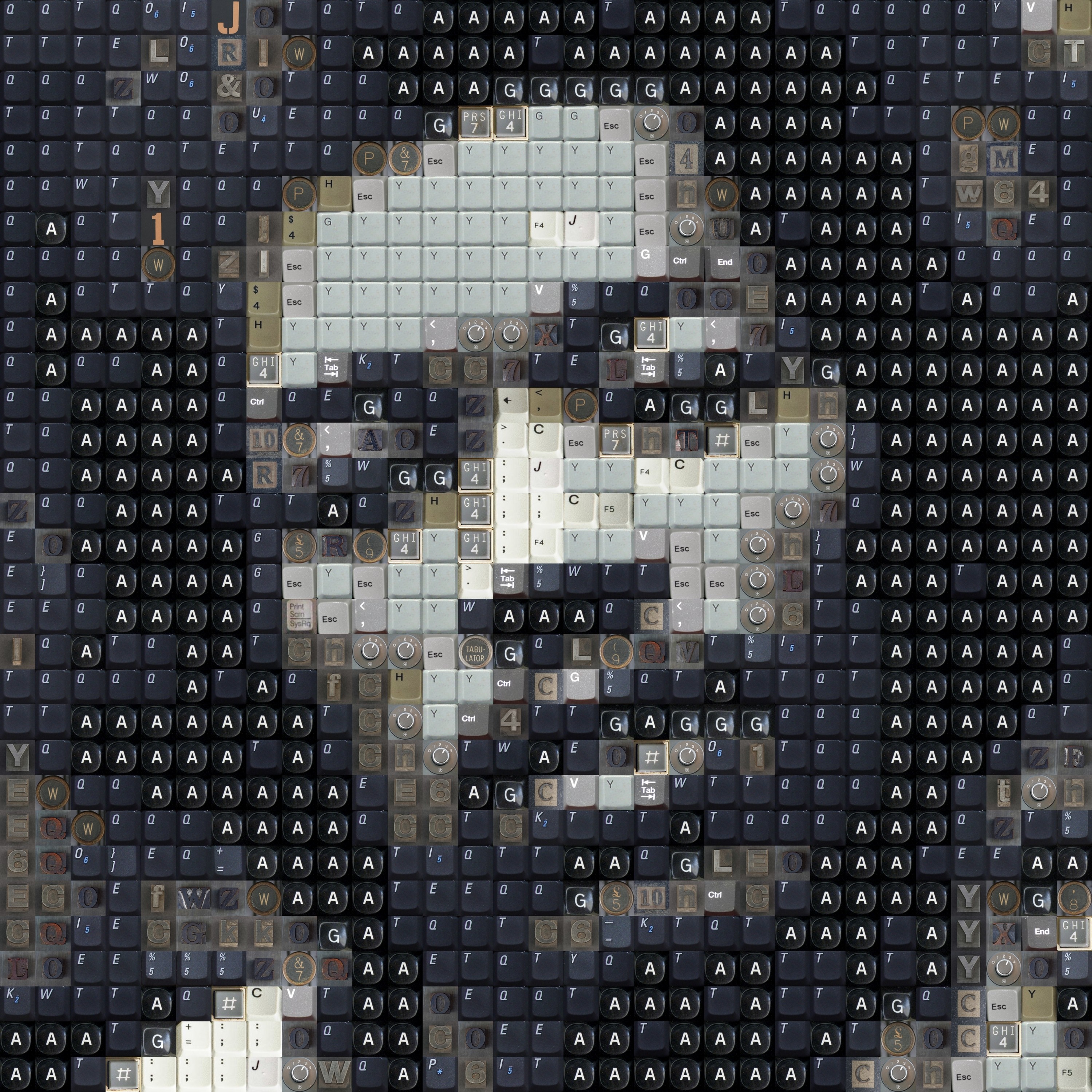Jimi Hendrix mosaic portrait made of keyboards HD Wallpaper