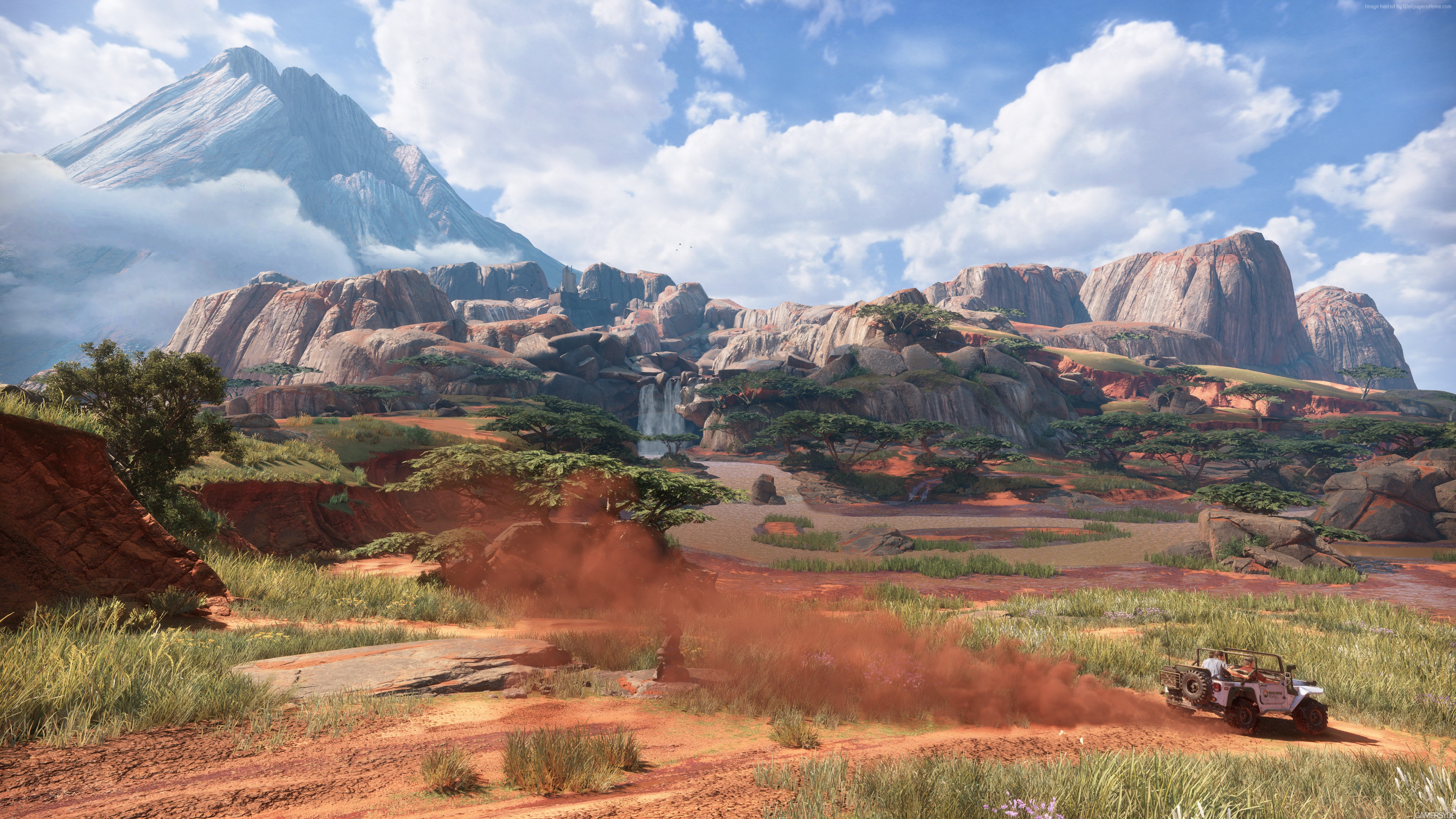 Uncharted 4: A Thief's End - African Landscape with Jeep HD Wallpaper