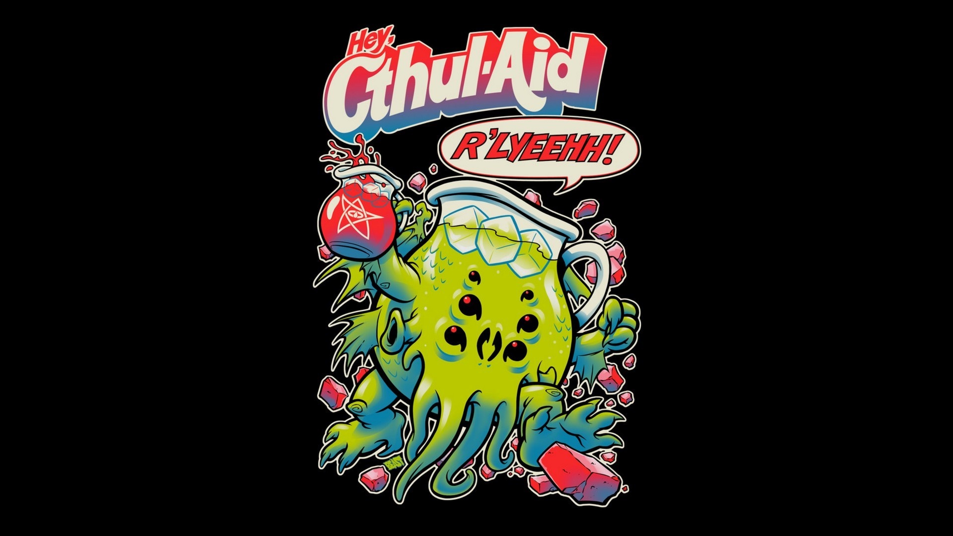 Cthulhu-Aid illustration with Cthulhu character HD Wallpaper