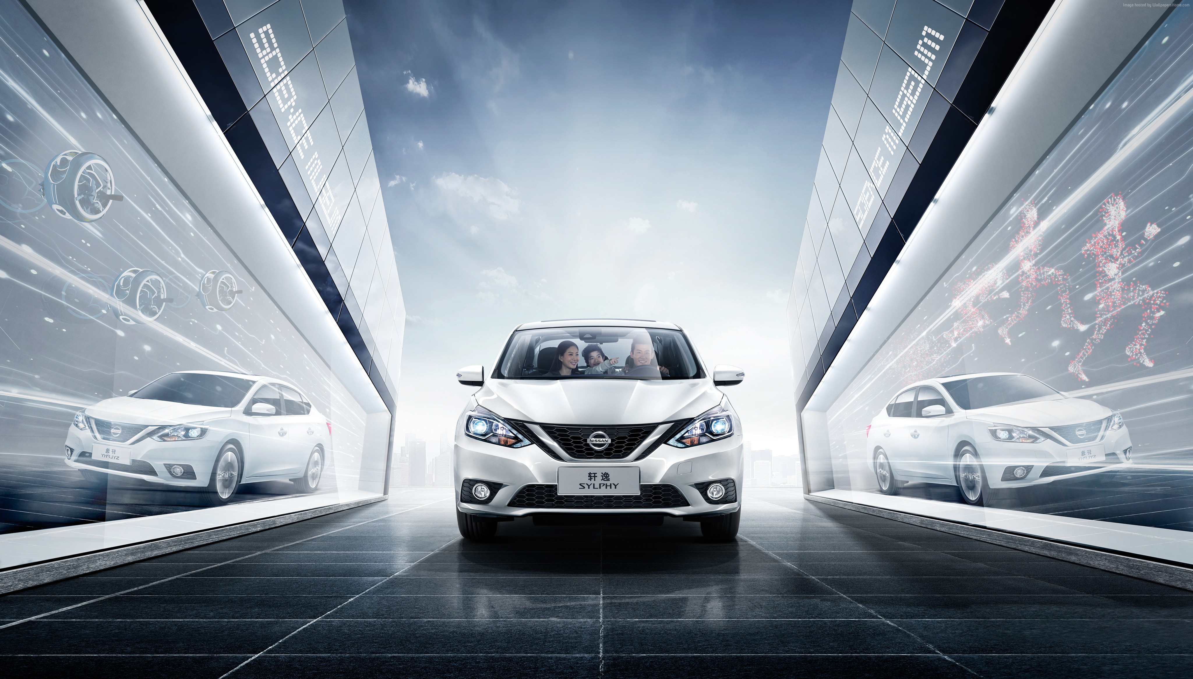 Nissan Sylphy sedan in a futuristic display HD Wallpaper