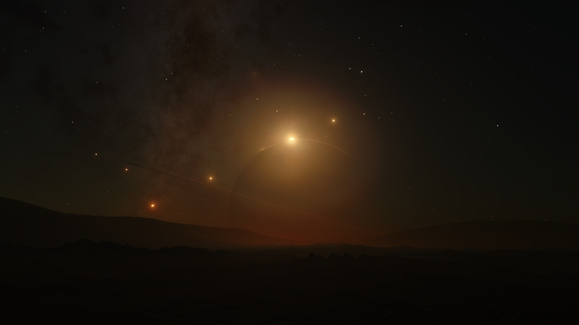 Planetary system with multiple planets and a star HD Wallpaper