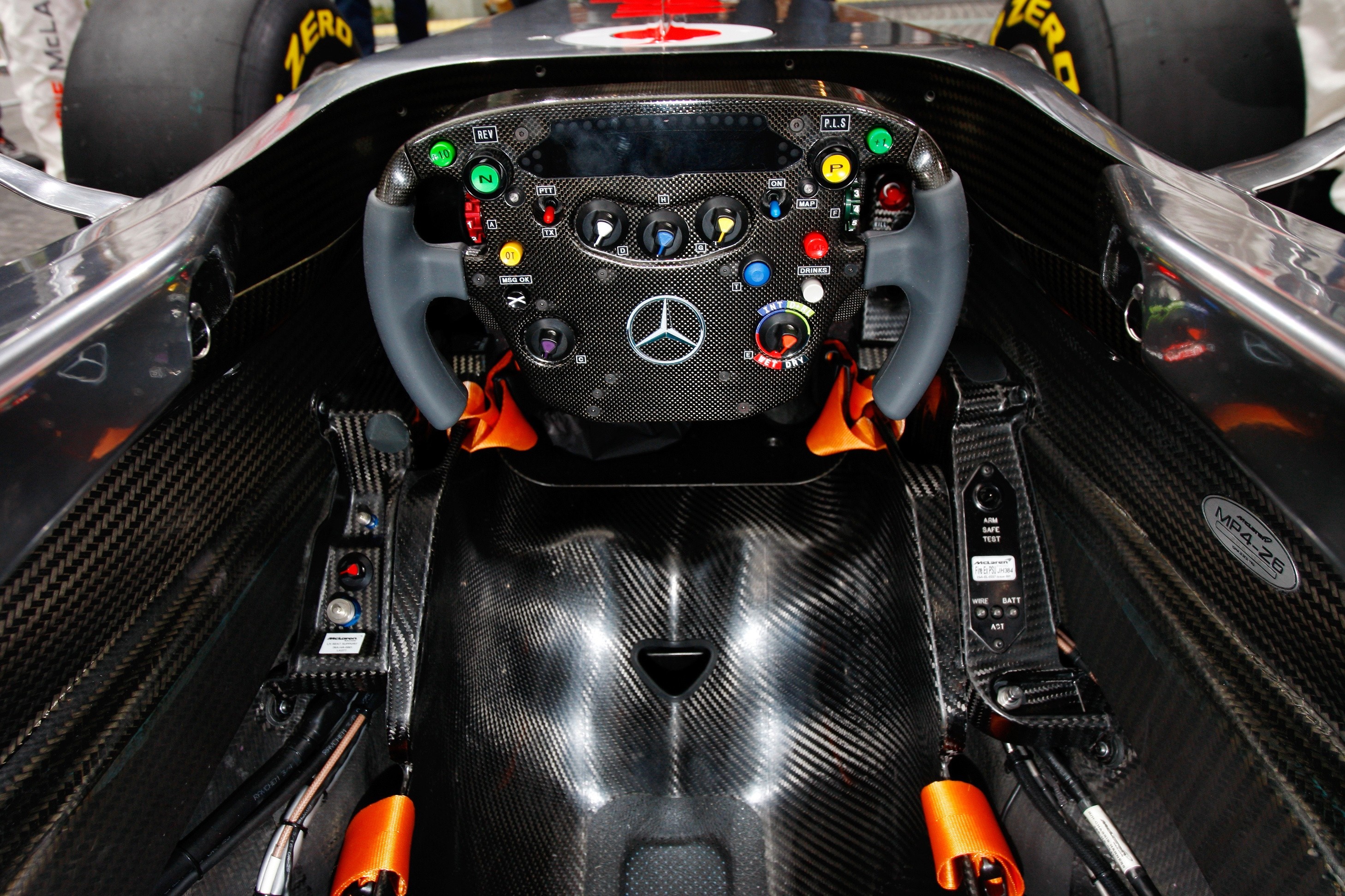 Mercedes-Benz Formula 1 Cockpit and Steering Wheel HD Wallpaper