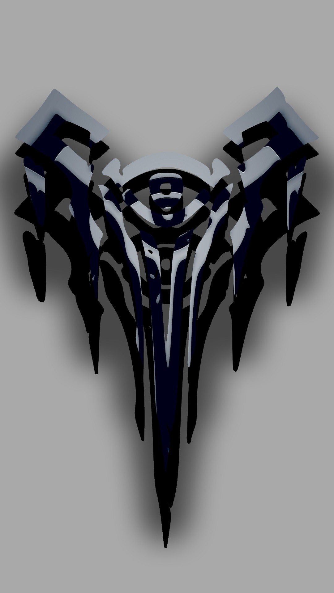 Abstract digital art render with dark blue and white elements HD Wallpaper