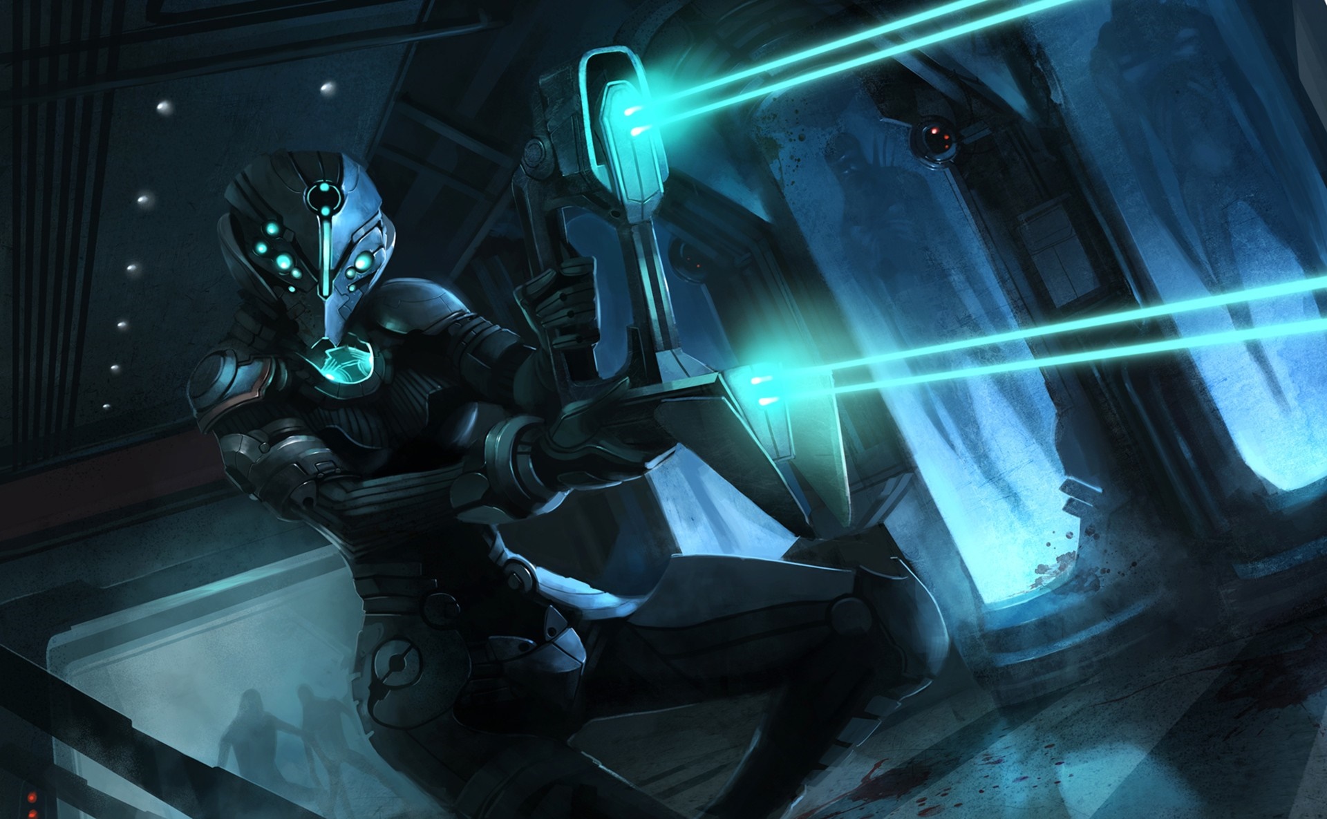 Isaac Clarke from Dead Space firing a weapon HD Wallpaper