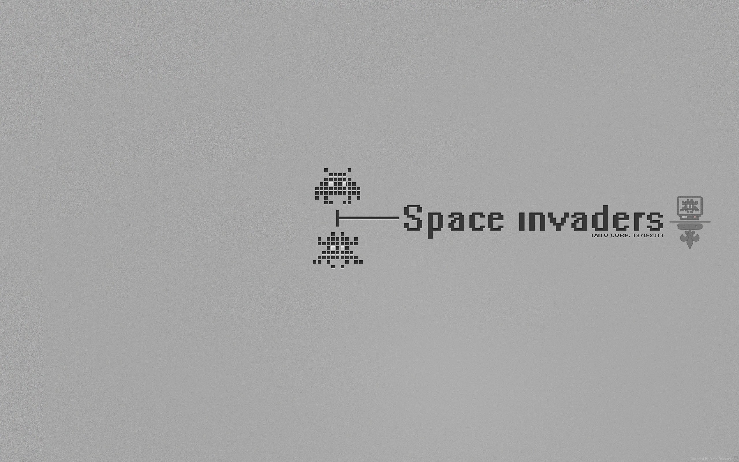 Space Invaders logo with pixelated aliens HD Wallpaper