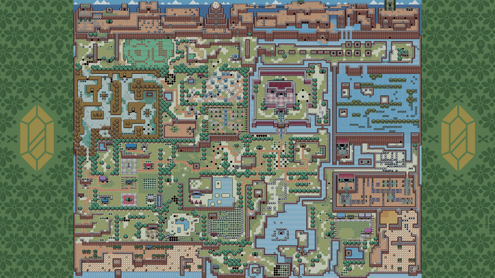 Map of Hyrule from The Legend of Zelda: Link's Awakening HD Wallpaper