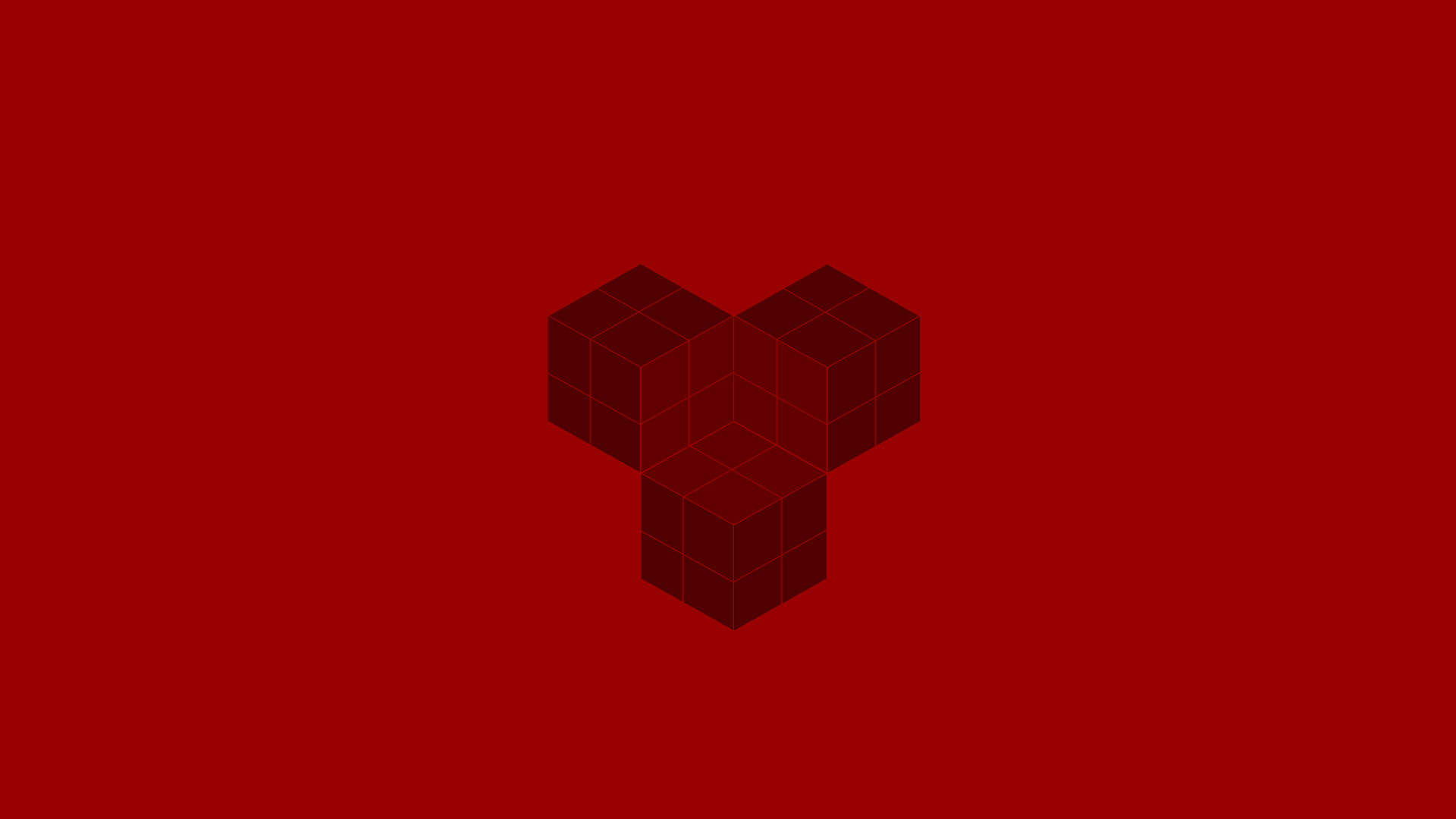 Abstract red cubes forming a Y shape HD Wallpaper
