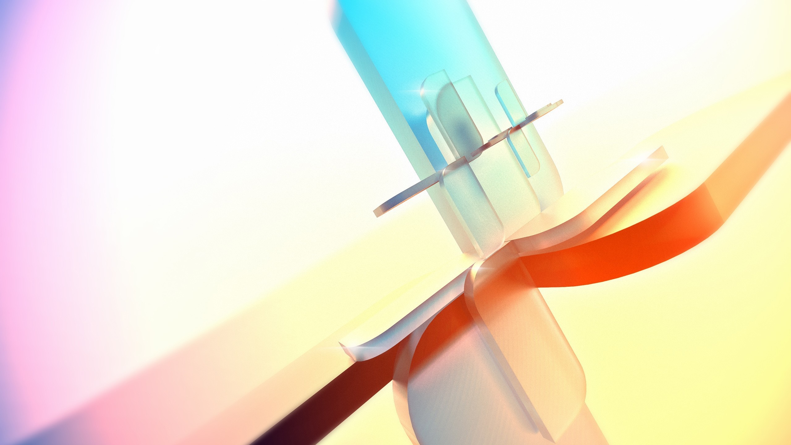 Abstract digital art with colorful shapes HD Wallpaper
