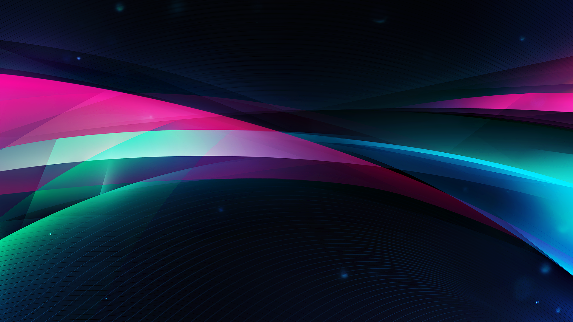 Abstract colorful waves with dark background HD Wallpaper
