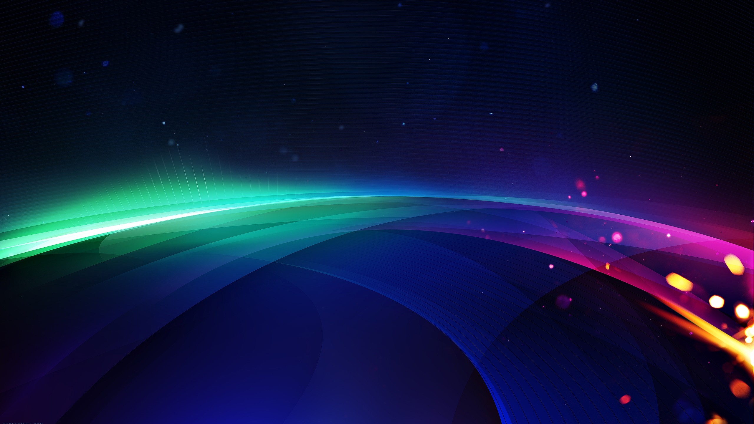 Abstract colorful light streaks in dark space HD Wallpaper