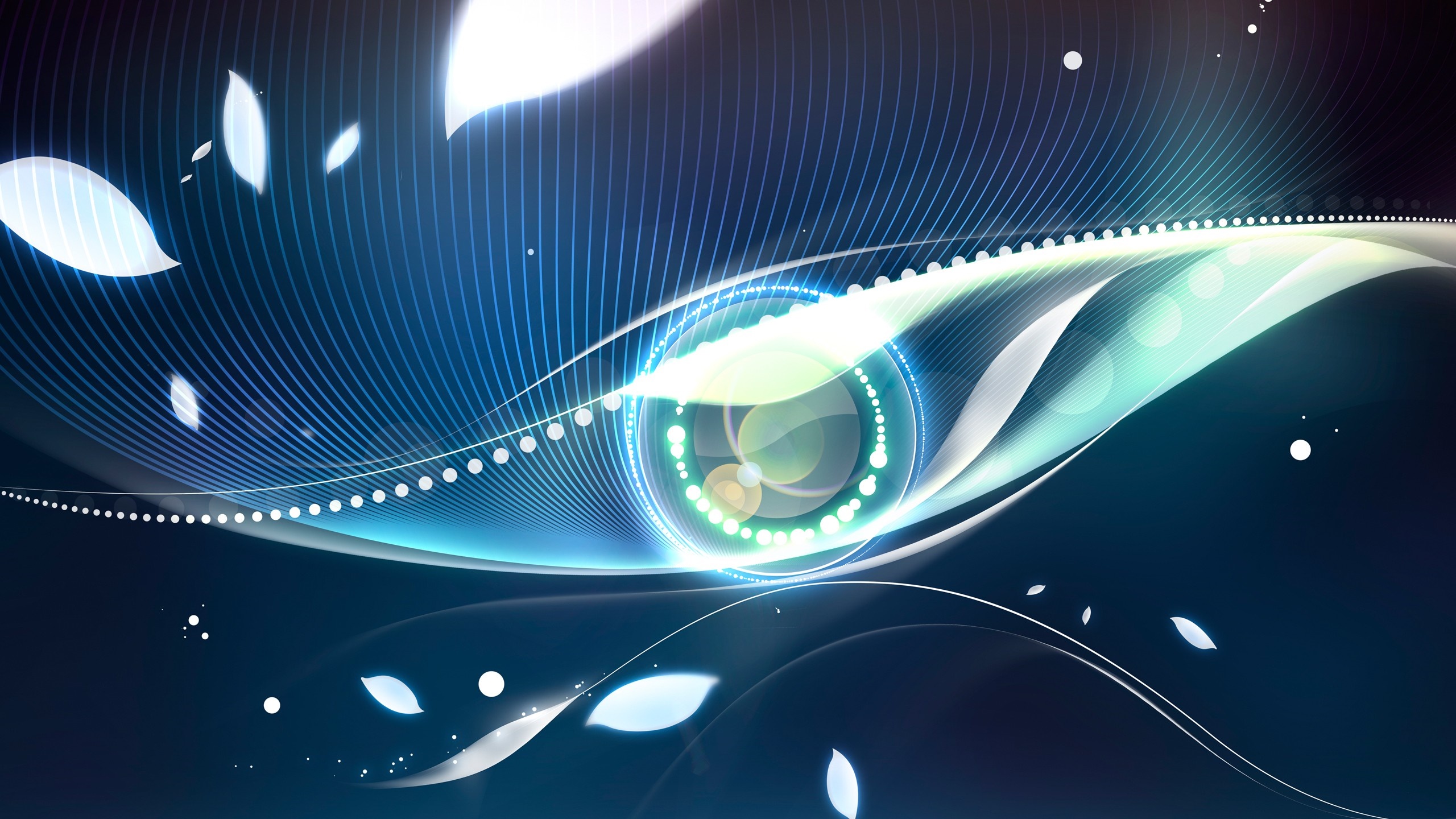 Abstract blue and green digital art with light effects HD Wallpaper