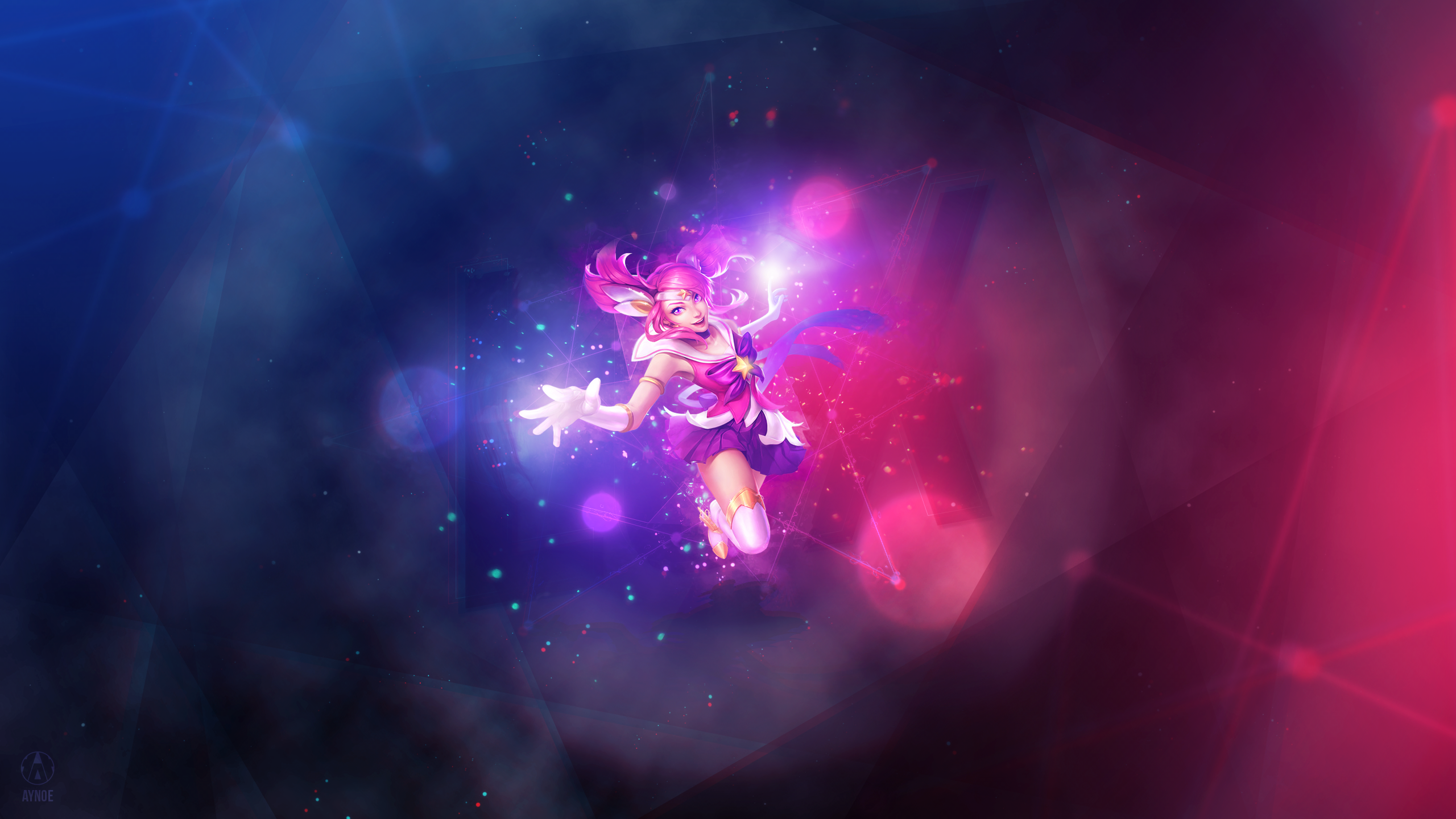 Lux from League of Legends casting magic HD Wallpaper