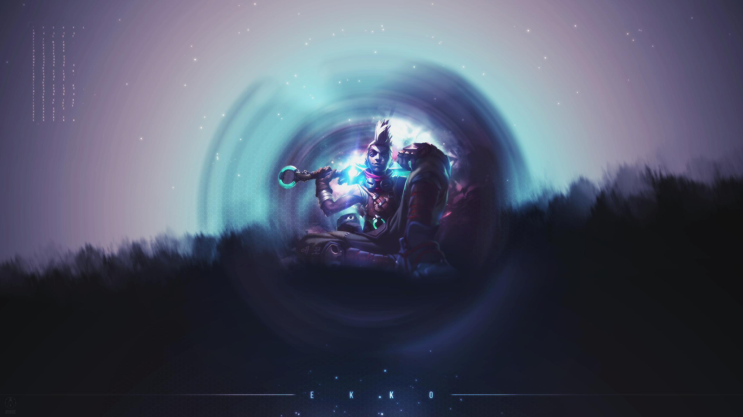 Ekko from League of Legends in a cosmic vortex HD Wallpaper