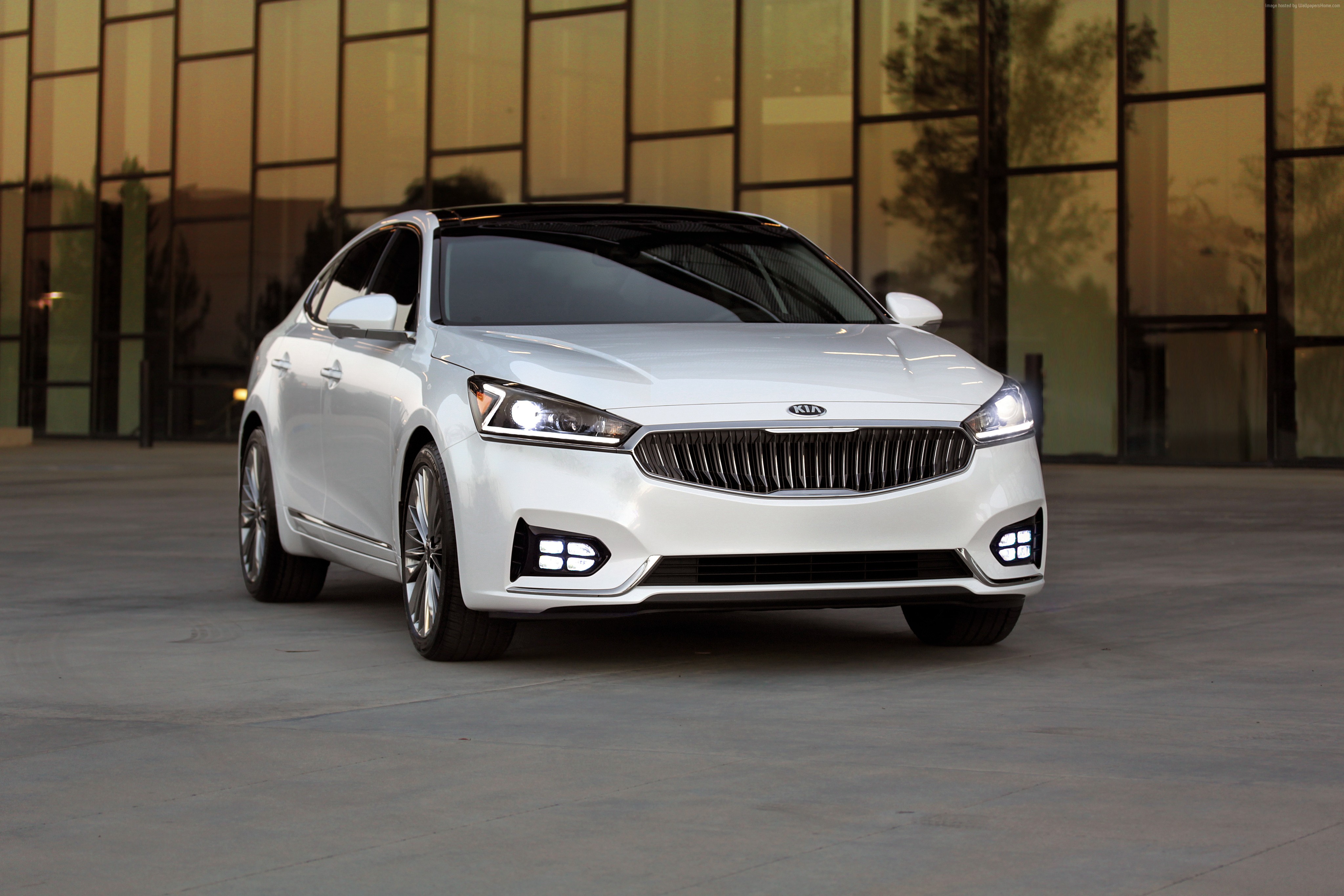 White Kia Cadenza Sedan HD Wallpaper