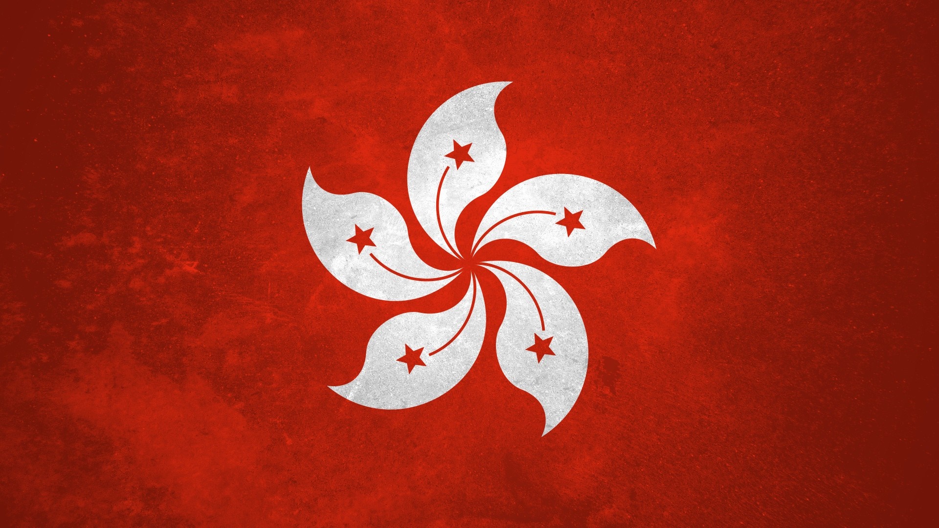 Flag of Hong Kong with grunge texture HD Wallpaper