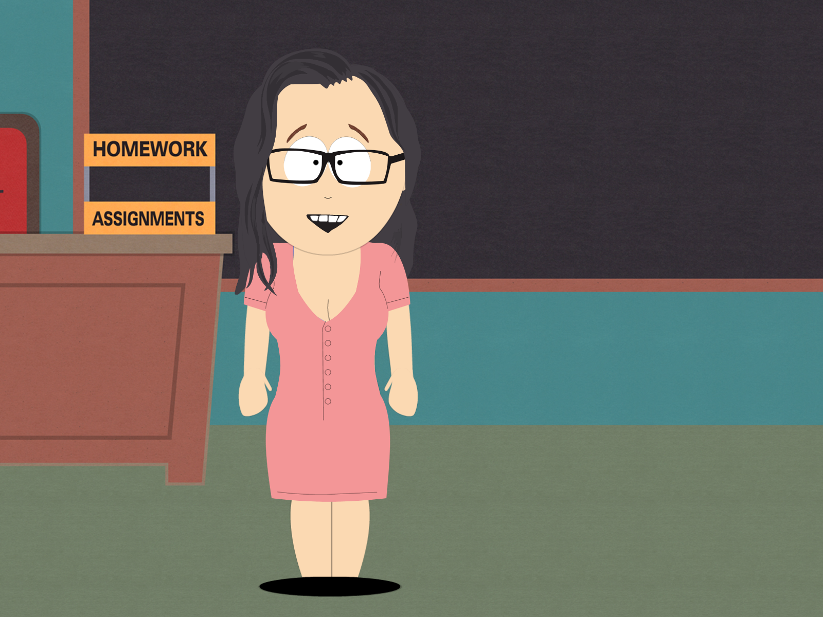 Woman from South Park in a classroom HD Wallpaper