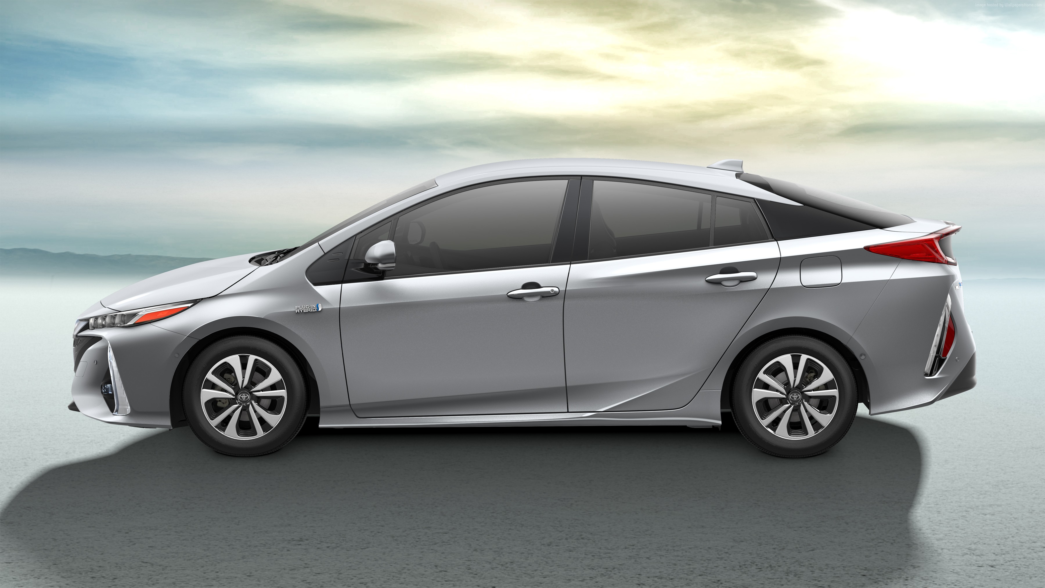 Silver Toyota Prius Prime sedan HD Wallpaper