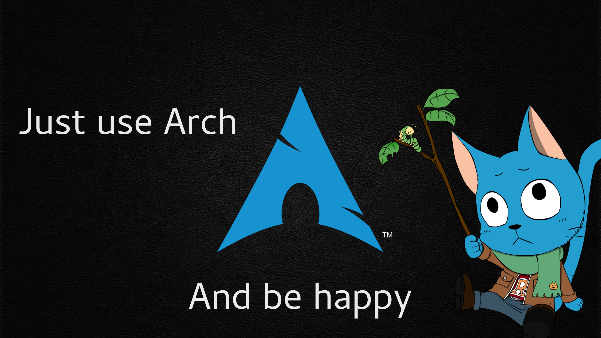 Happy from Fairy Tail and Arch Linux logo HD Wallpaper