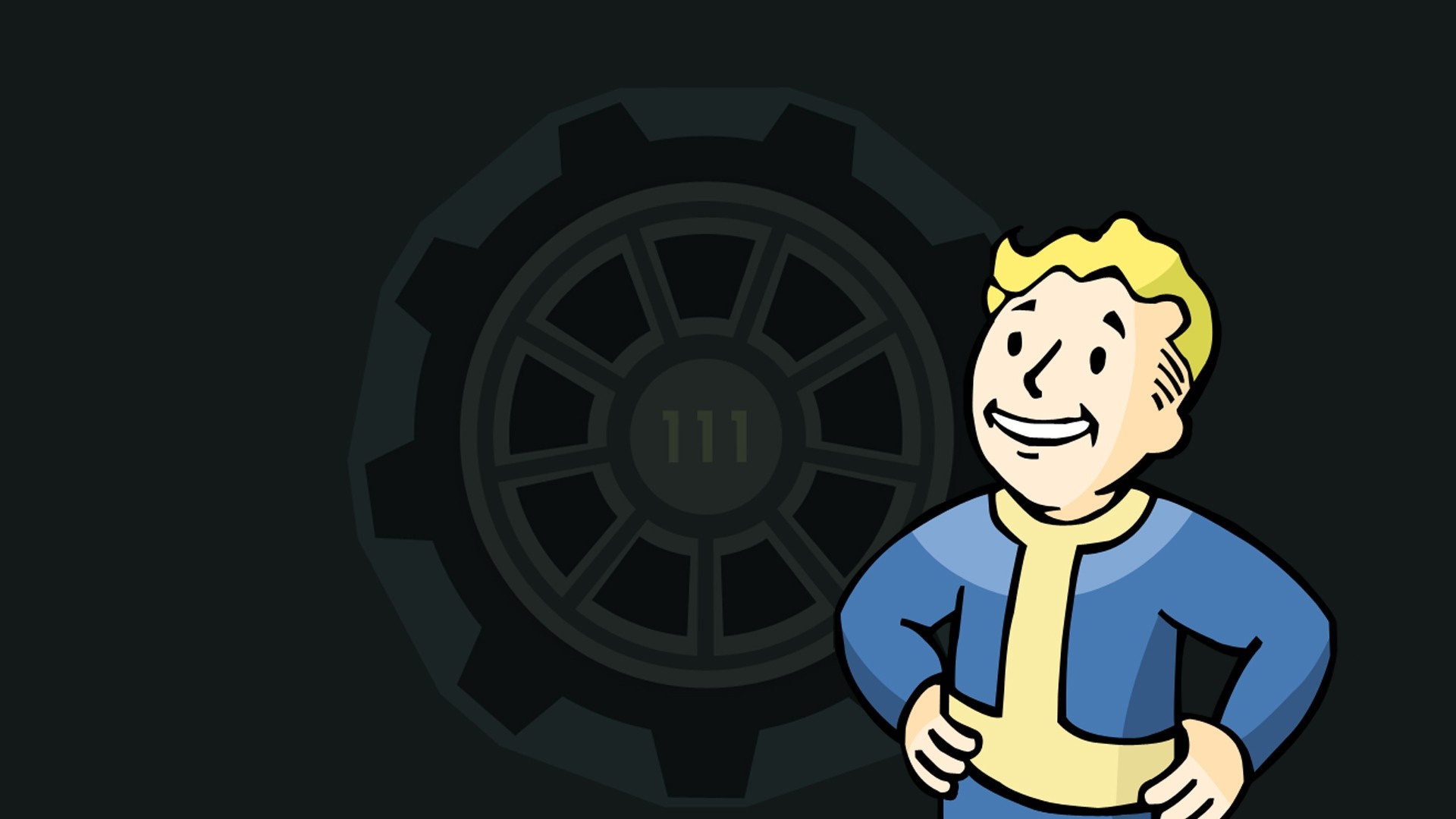 Vault Boy from Fallout with Vault 111 background HD Wallpaper