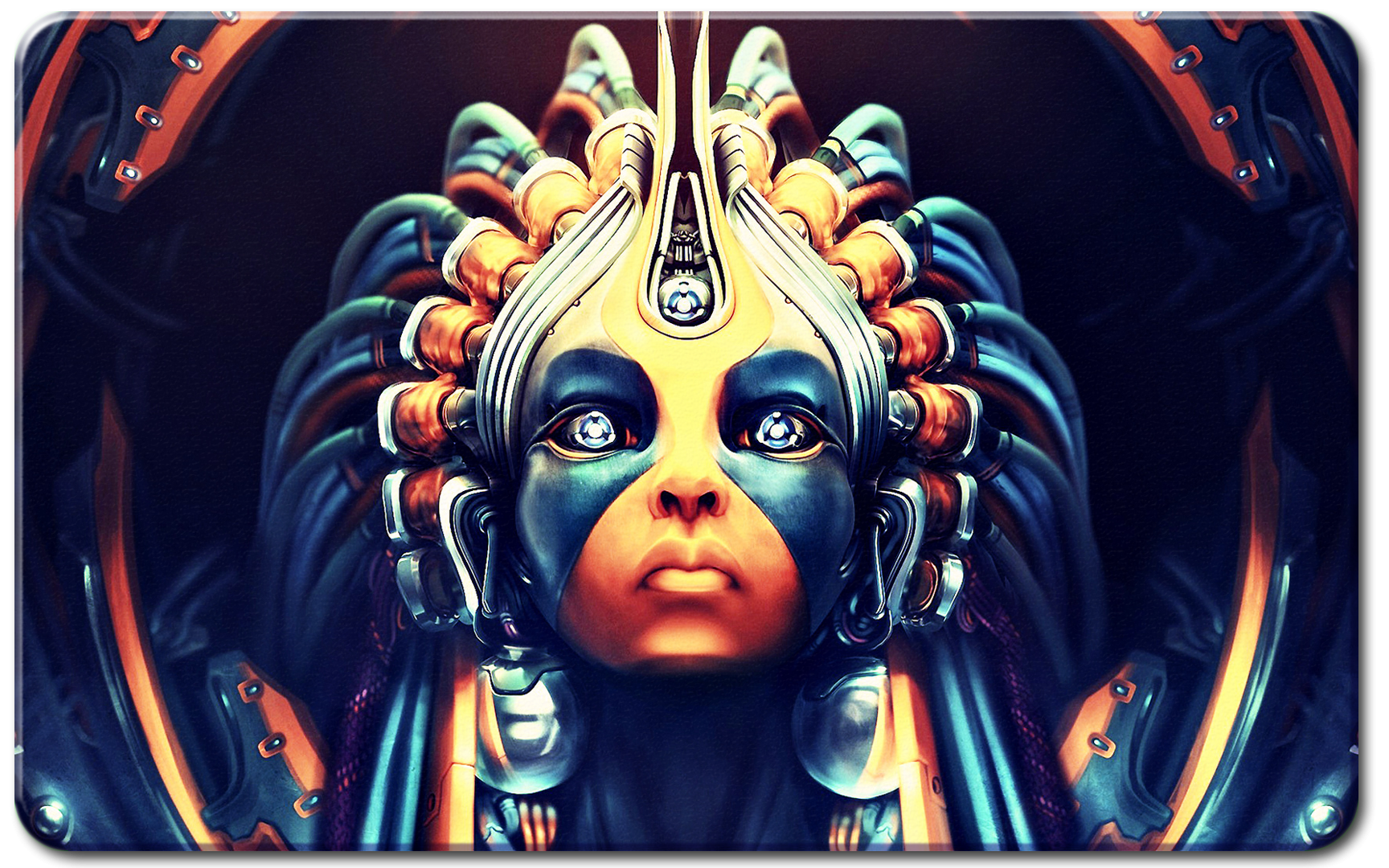 Robot illustration, digital art, Photoshop poster HD Wallpaper