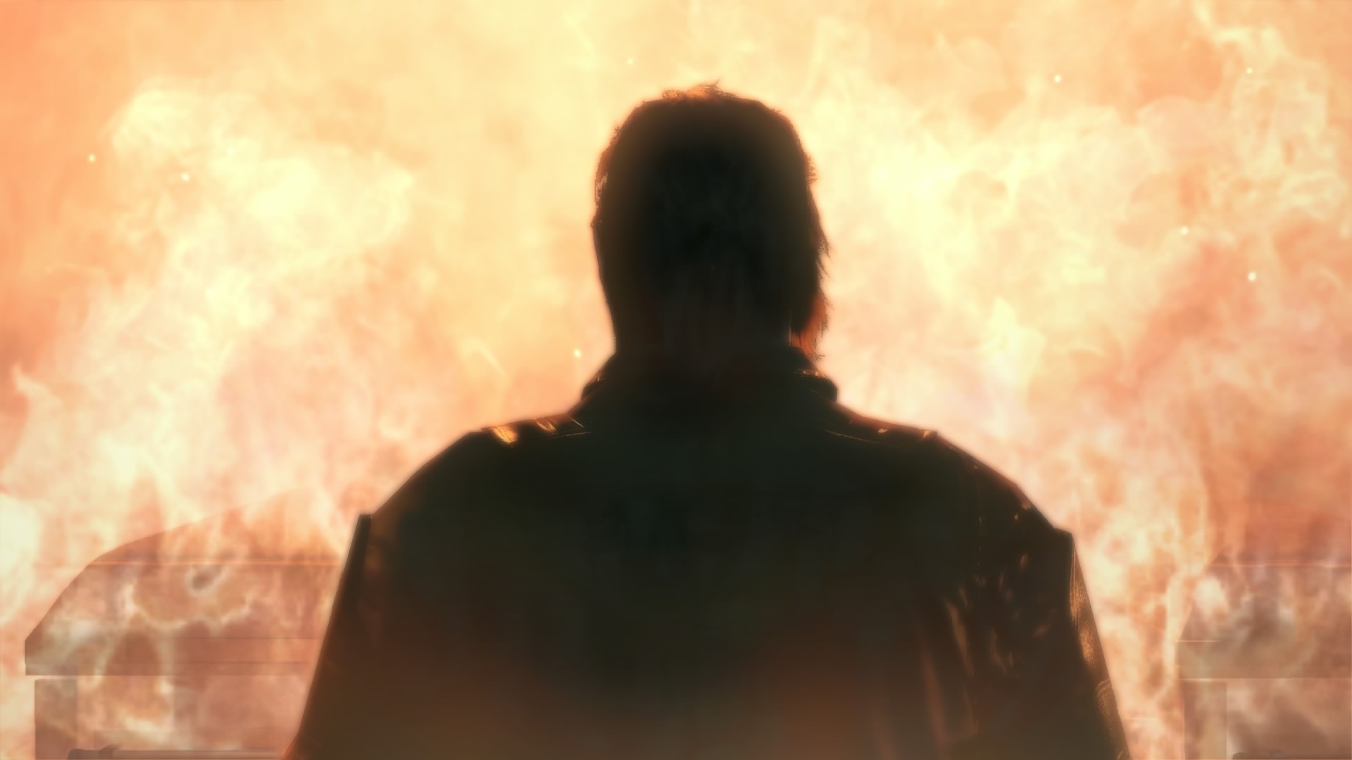 Big Boss from Metal Gear Solid V The Phantom Pain in flames HD Wallpaper