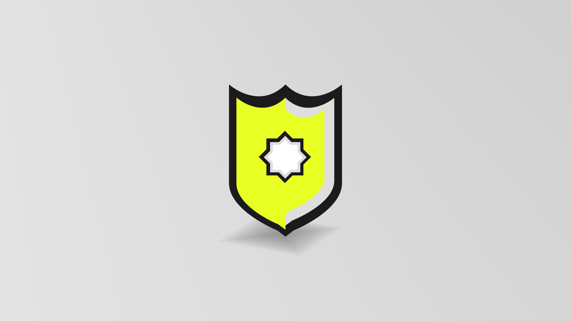 Yellow shield with white star logo HD Wallpaper