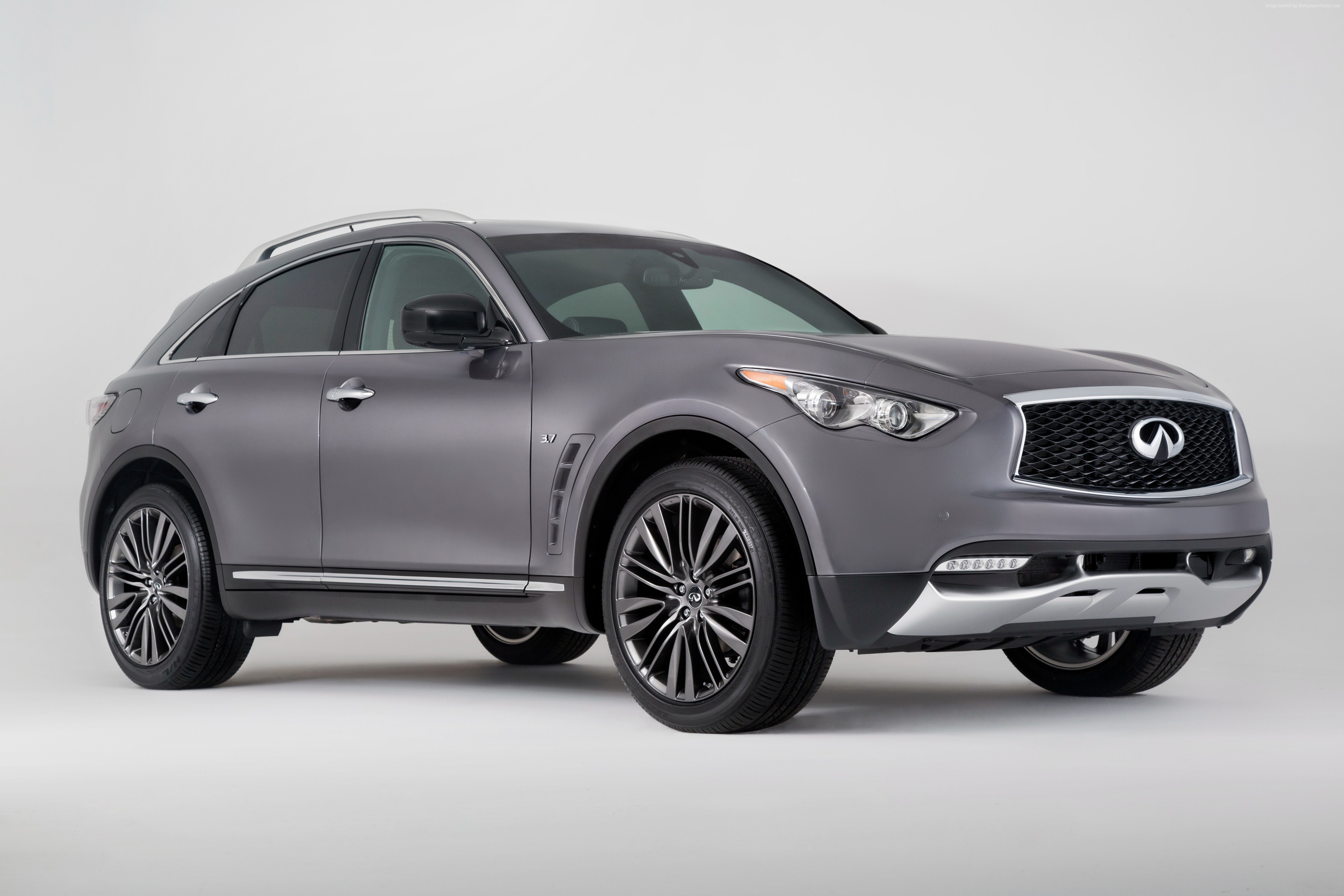 Grey Infiniti QX70 Crossover at NYIAS 2016 HD Wallpaper