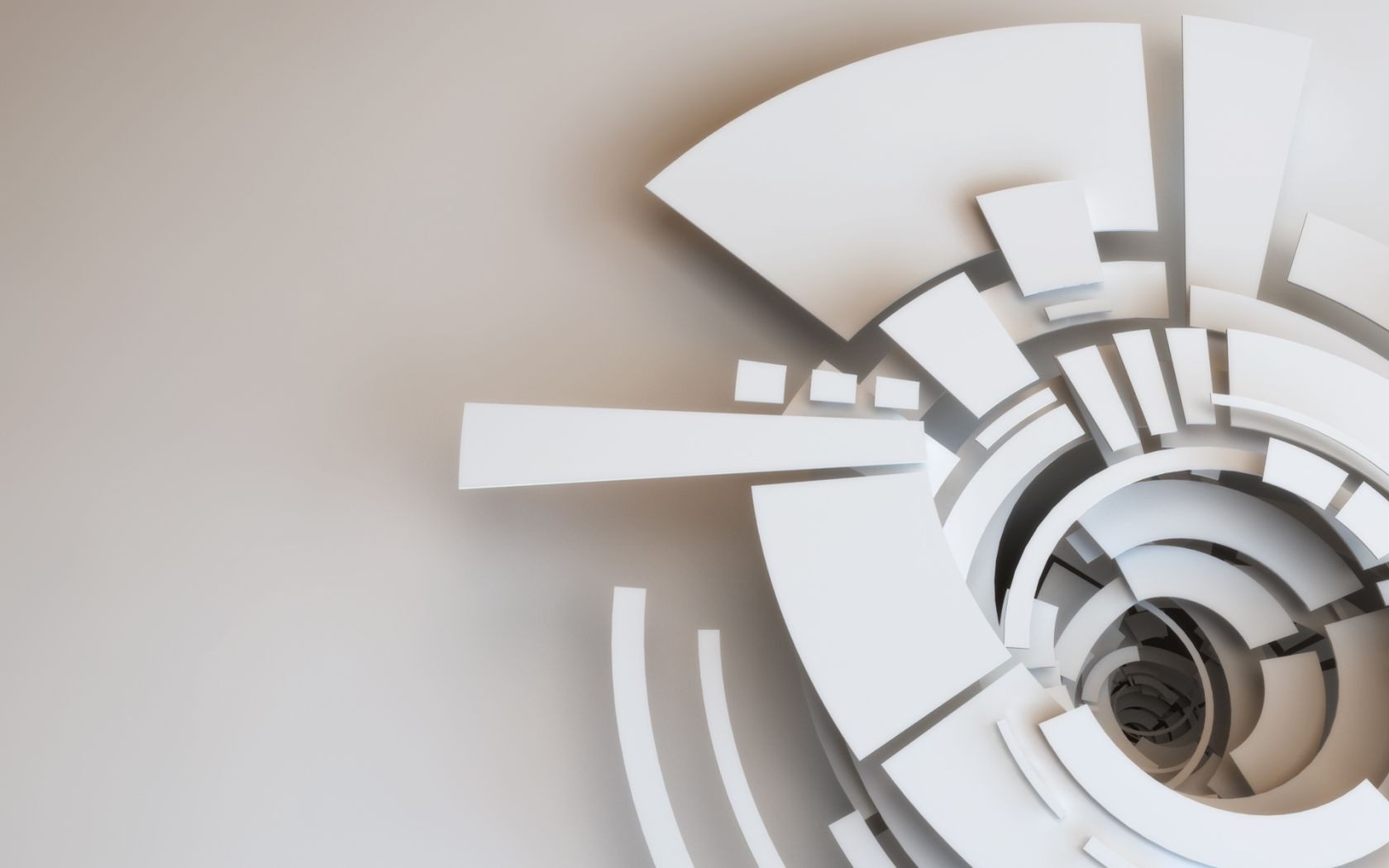 Abstract white geometric spiral design HD Wallpaper