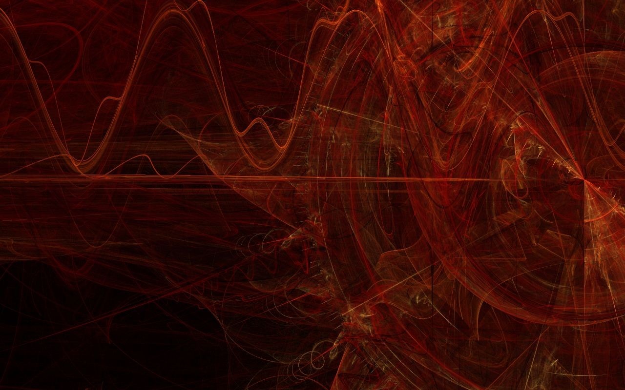 Abstract fractal art with red and dark tones HD Wallpaper