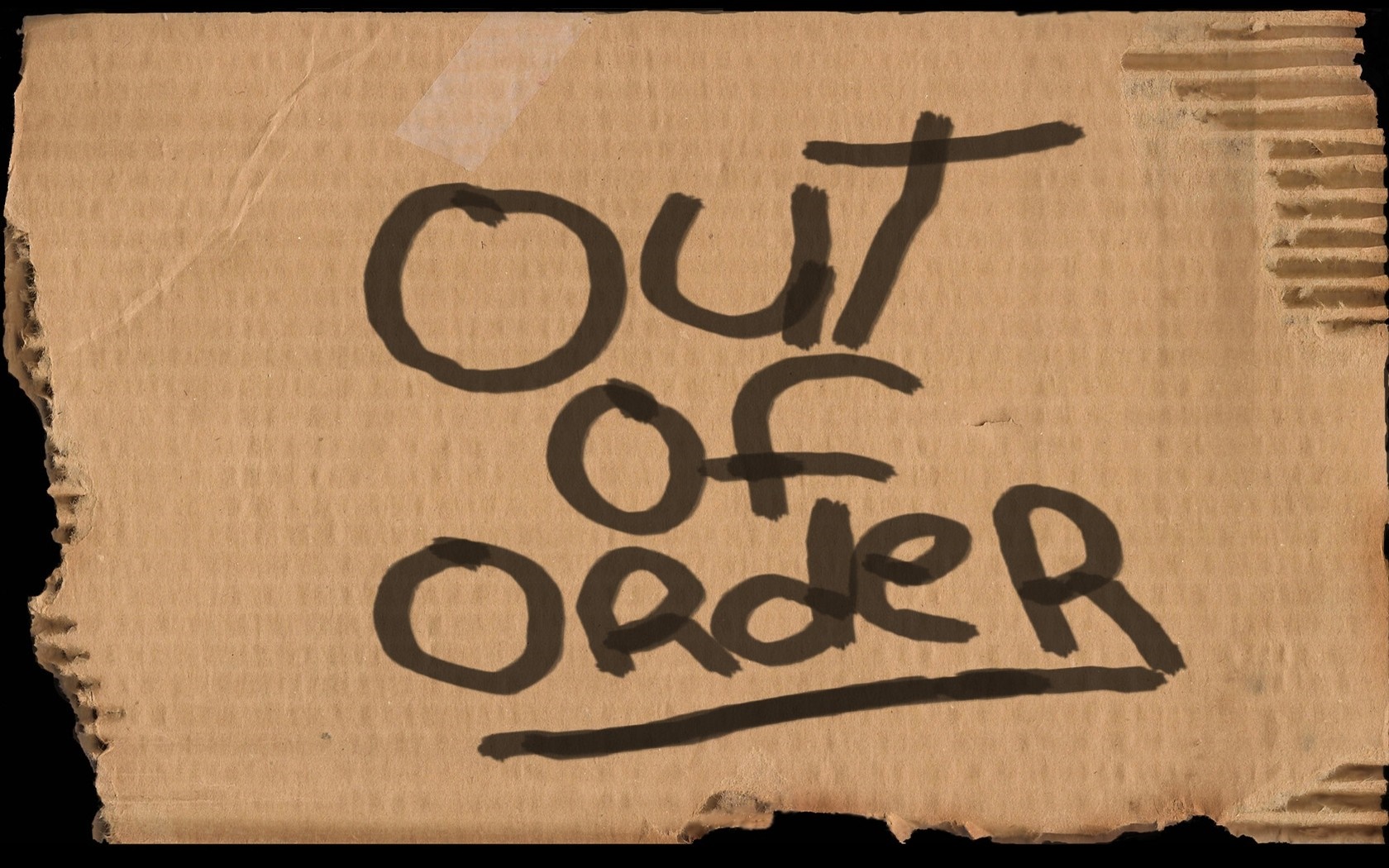 Cardboard sign with "Out of Order" handwritten text HD Wallpaper