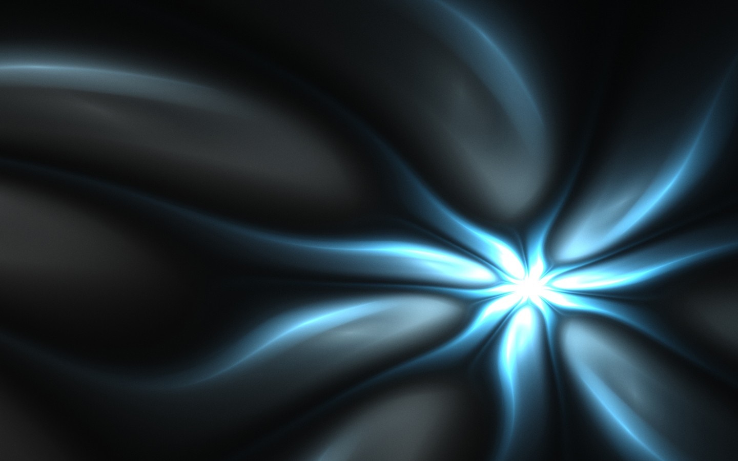 Abstract blue light flower on dark background HD Wallpaper