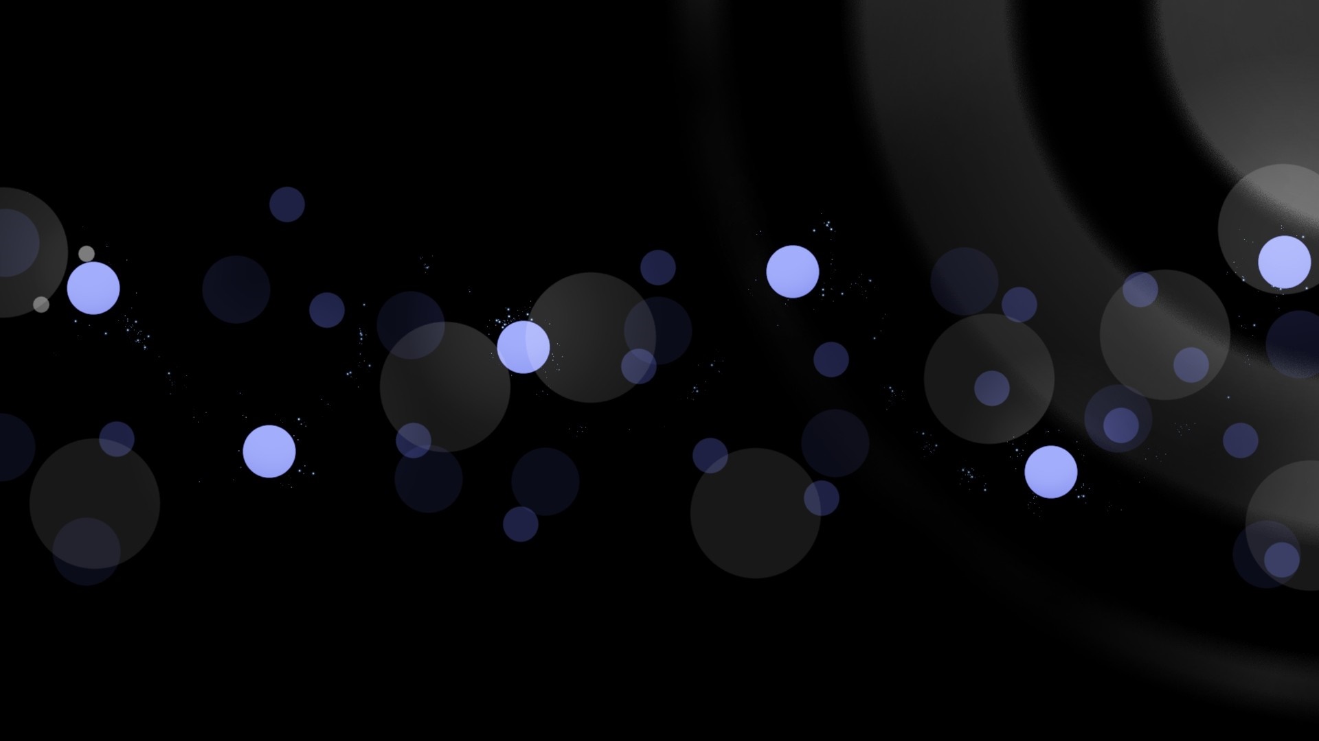 Abstract blue circles and light effects on black HD Wallpaper