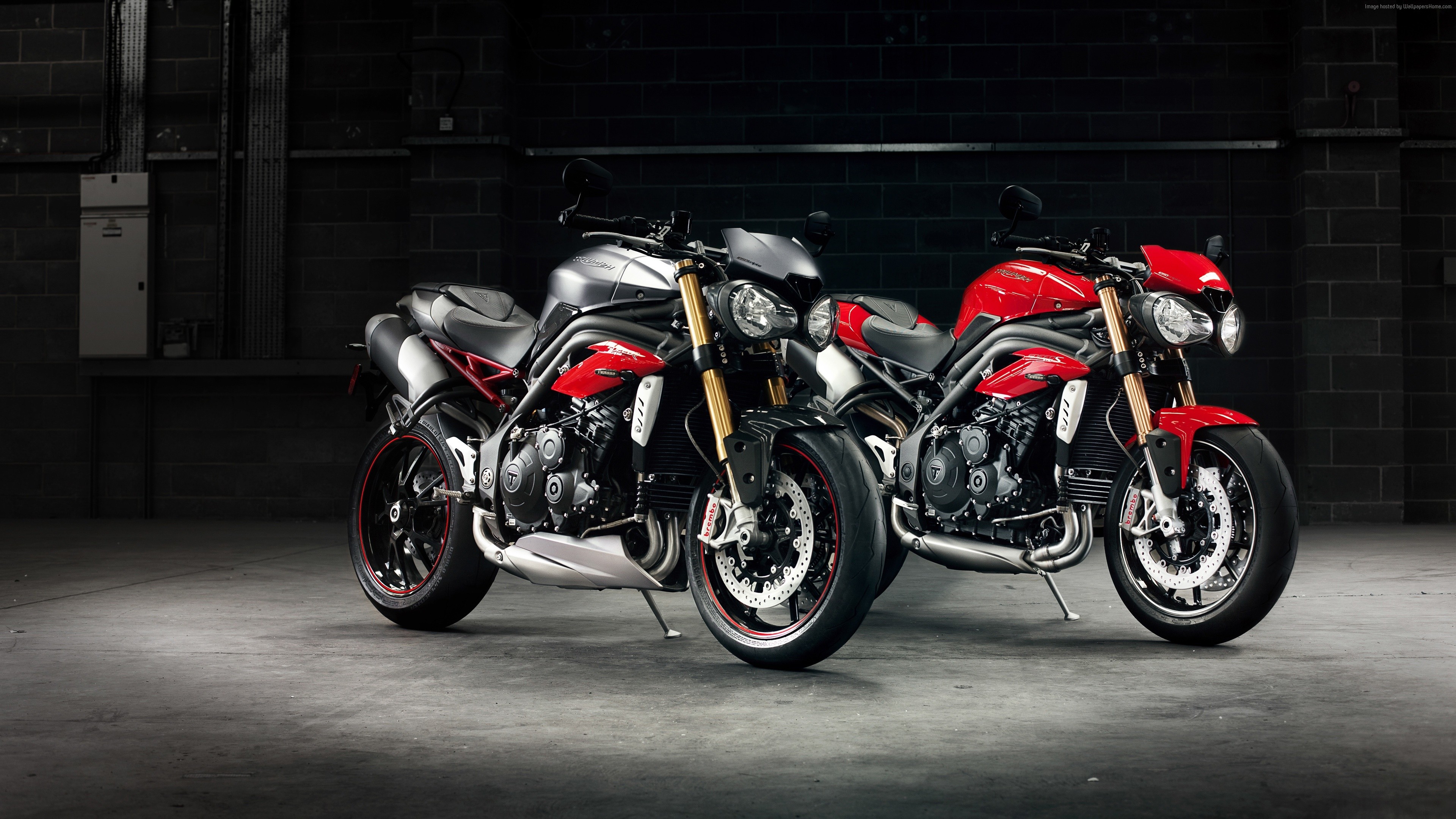 Two Triumph Speed Triple R motorcycles HD Wallpaper