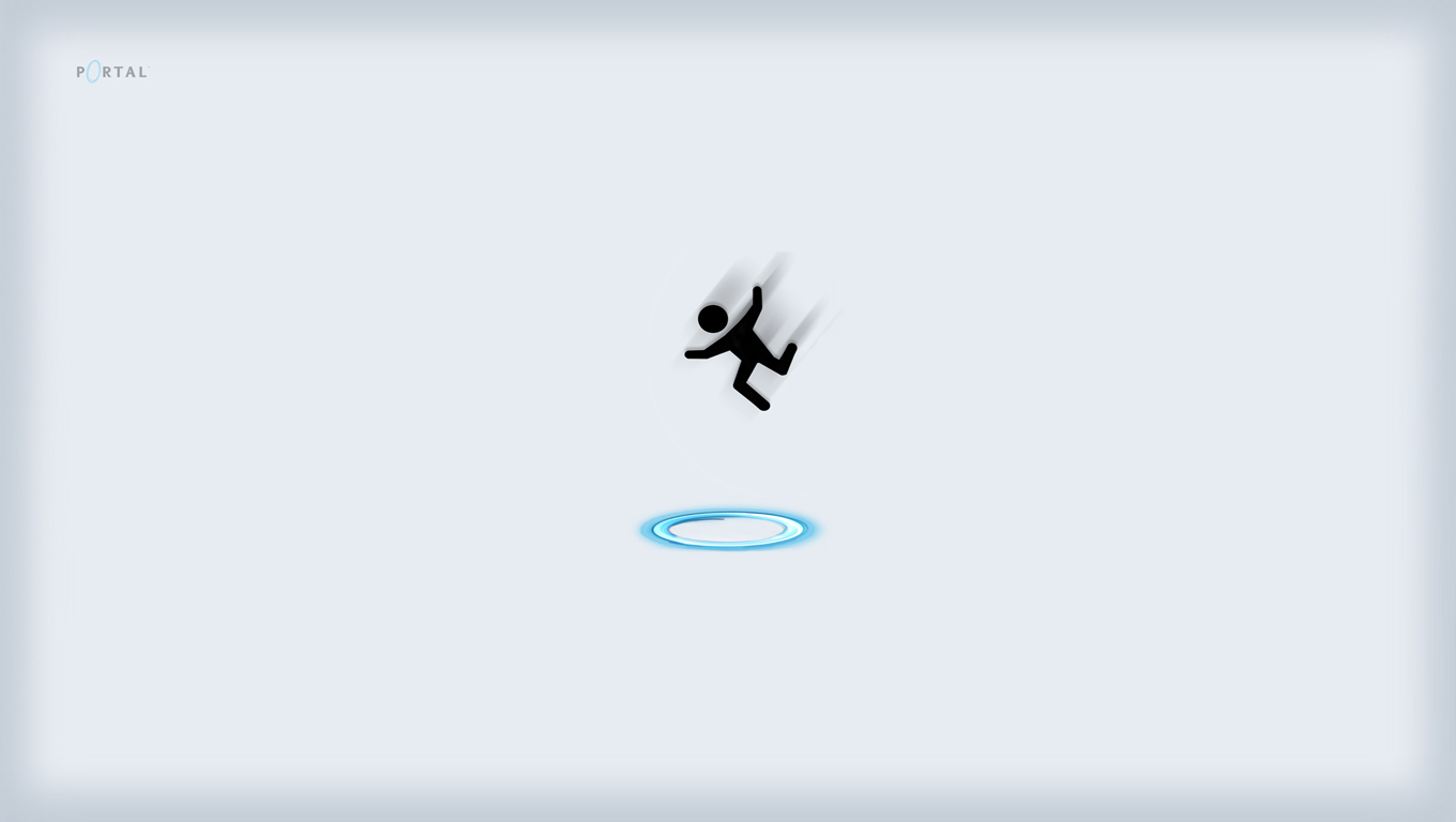 Portal game logo with falling figure HD Wallpaper