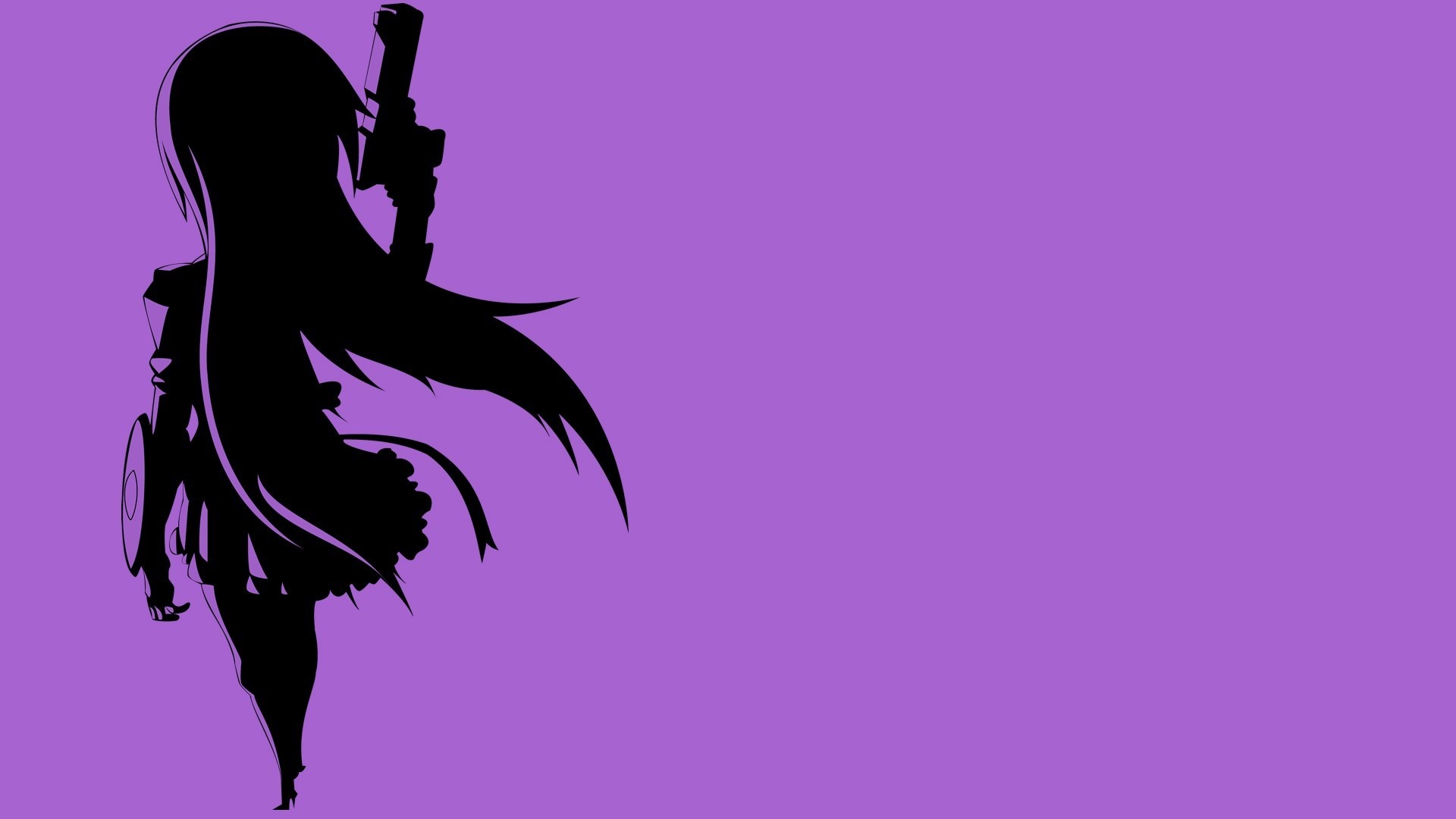 Silhouette of Homura Akemi from Puella Magi Madoka Magica HD Wallpaper