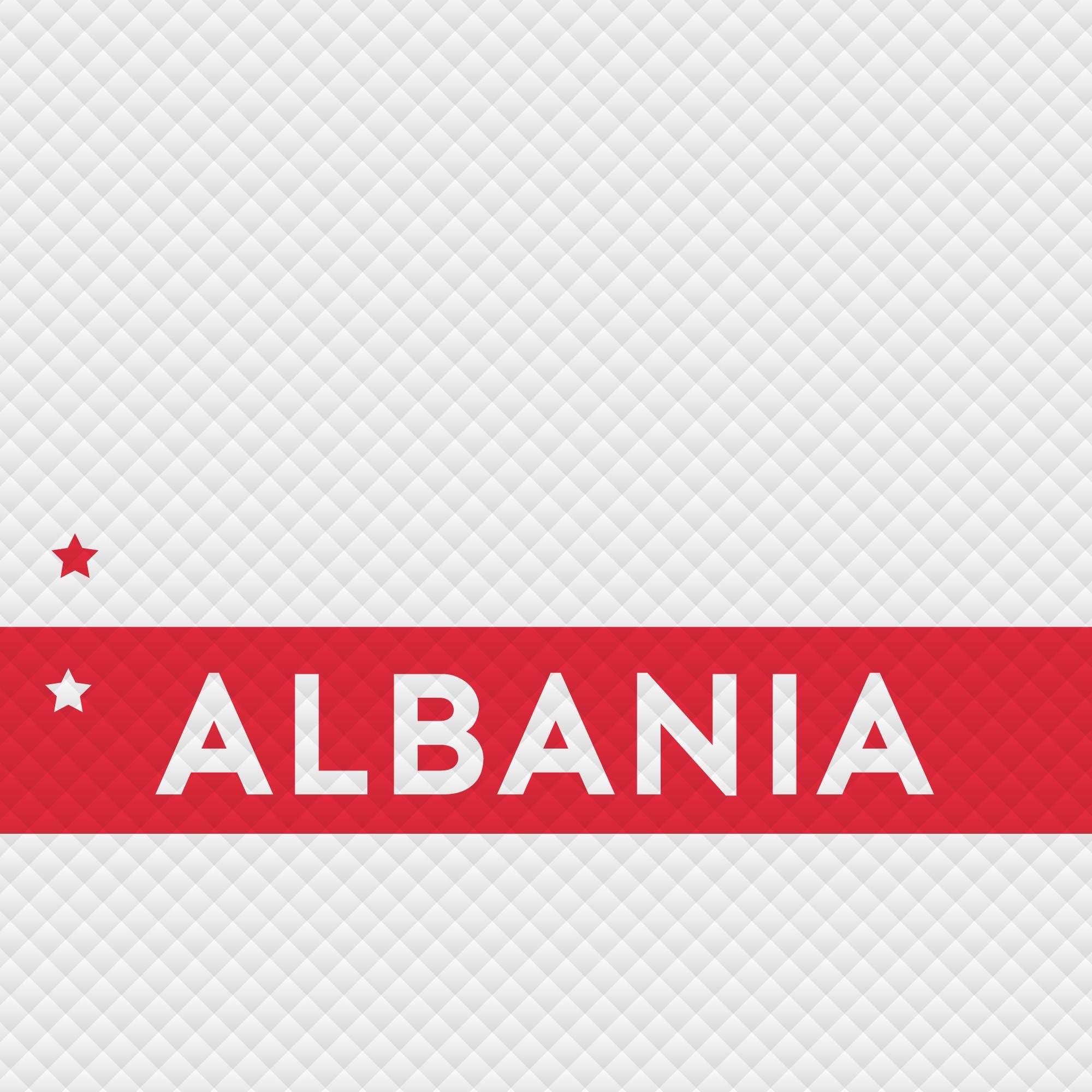 Albania text on red stripe with stars HD Wallpaper