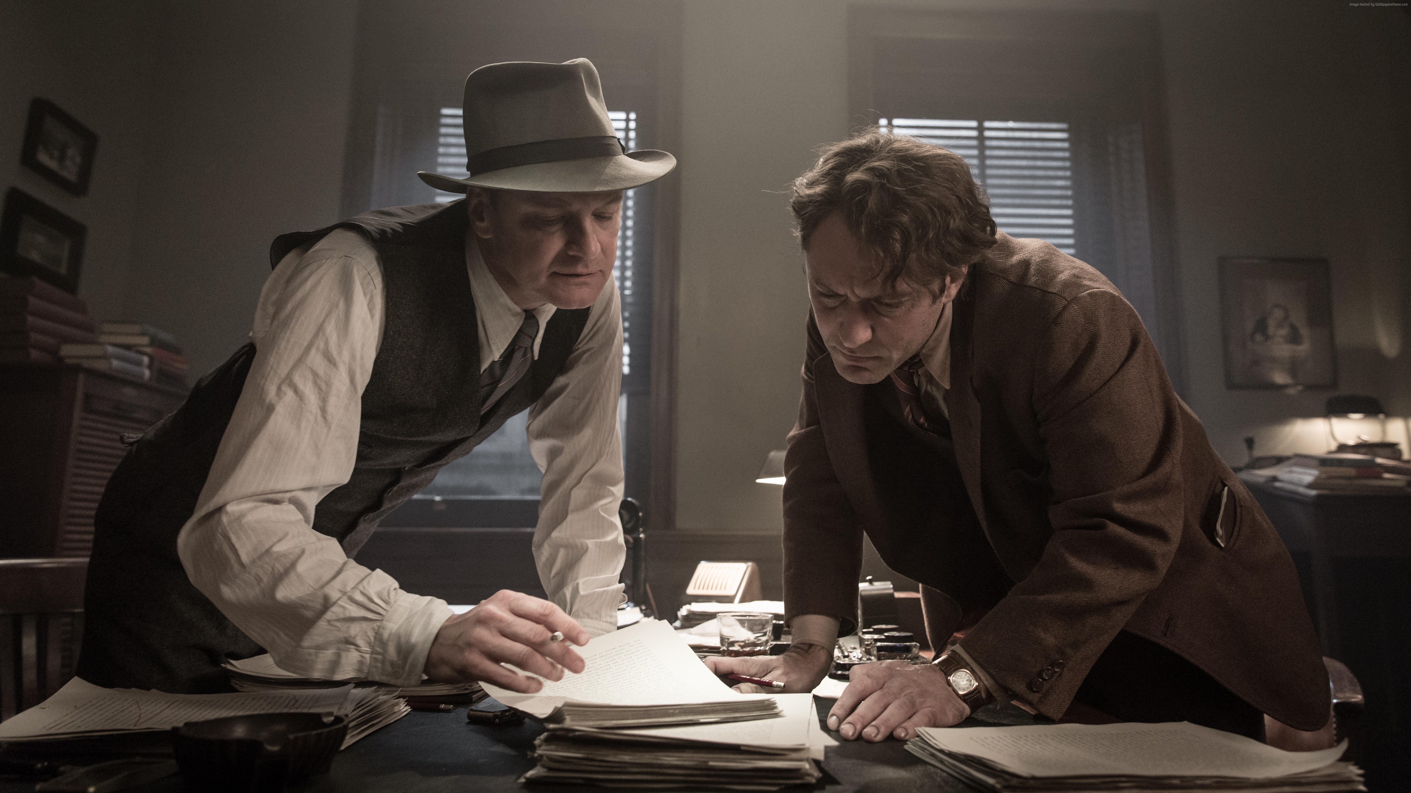 Colin Firth and Jude Law in an office HD Wallpaper