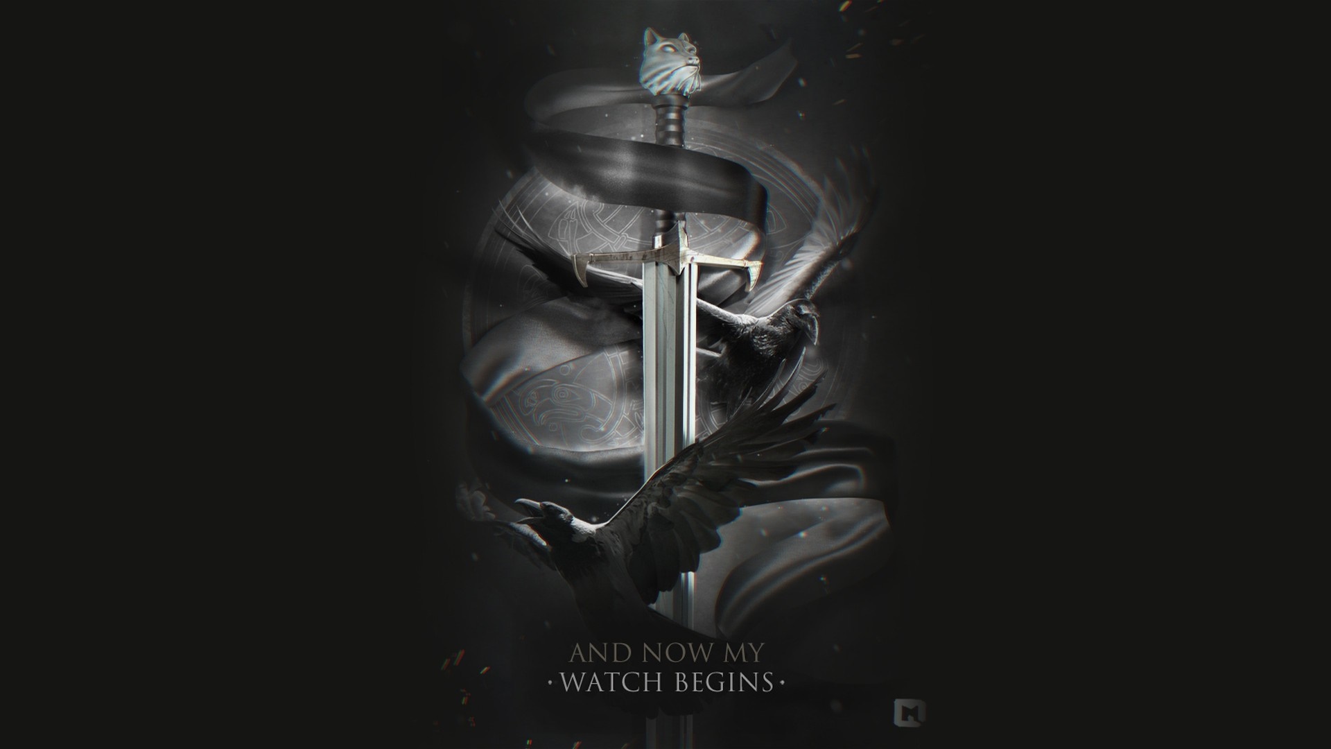 Game of Thrones Sword with Crows and Quote HD Wallpaper