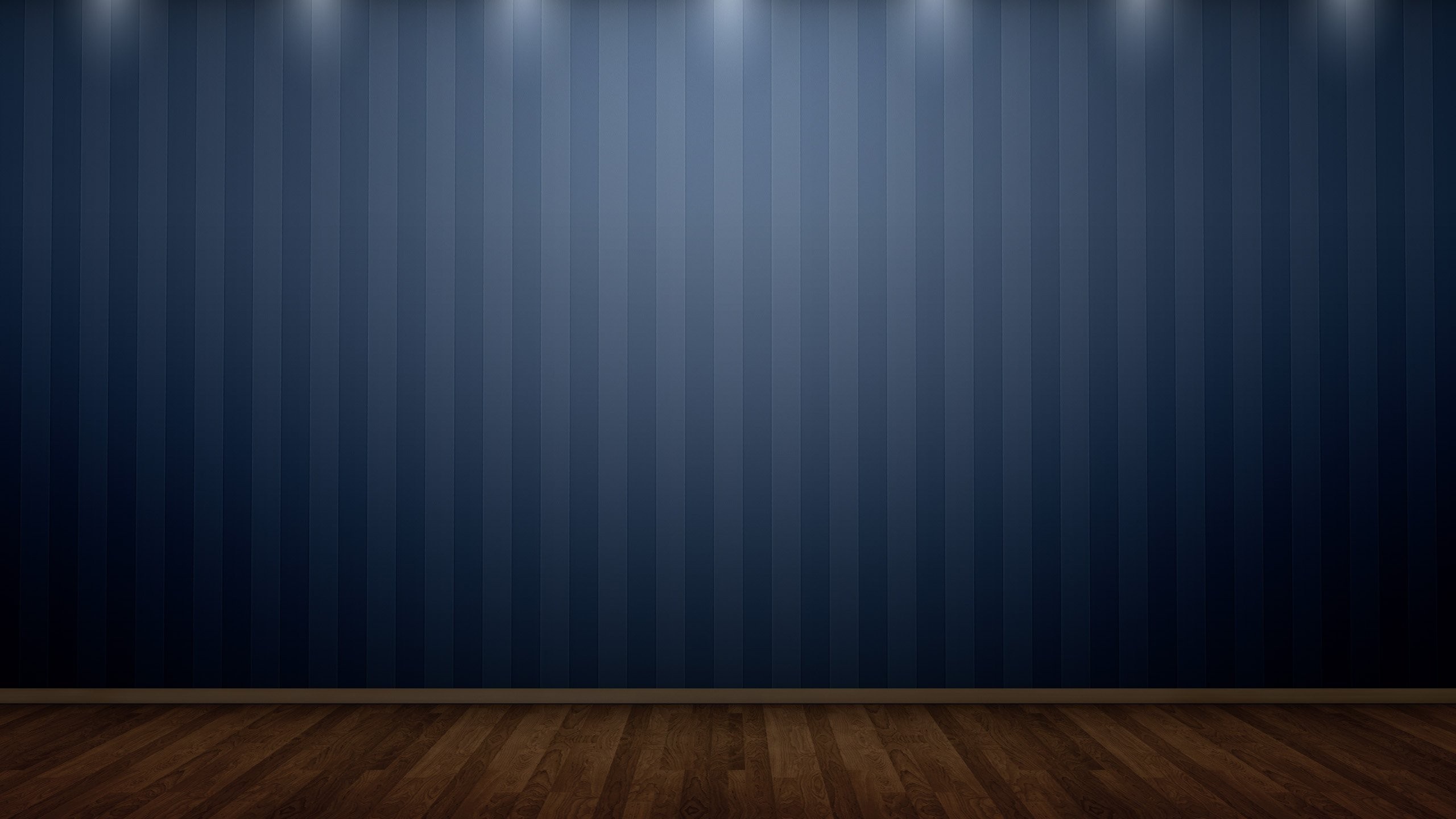 Blue striped wall and wooden floor interior HD Wallpaper