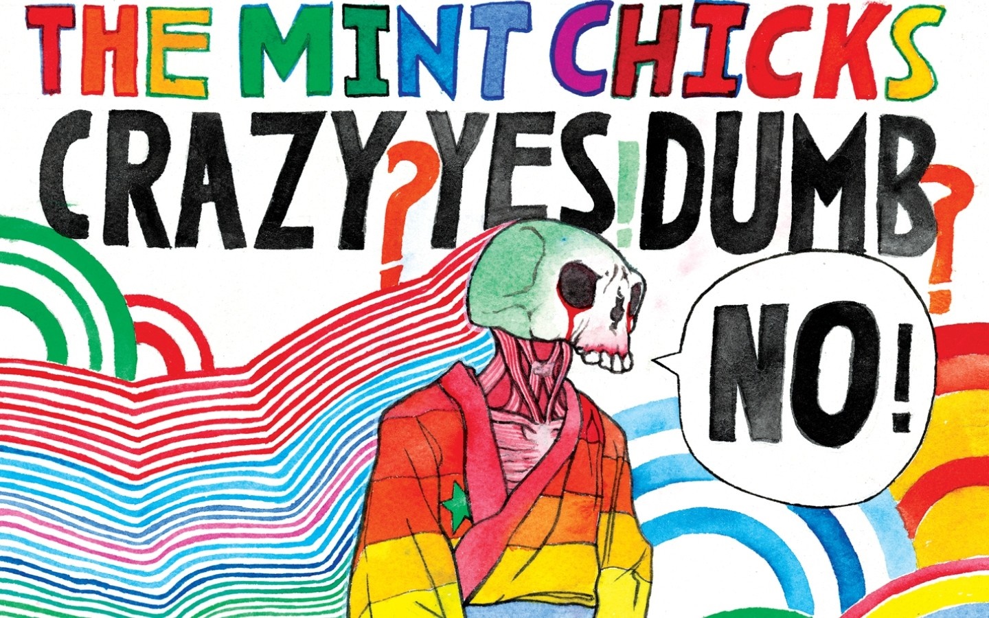 The Mint Chicks Crazy Yes Dumb NO! illustration HD Wallpaper