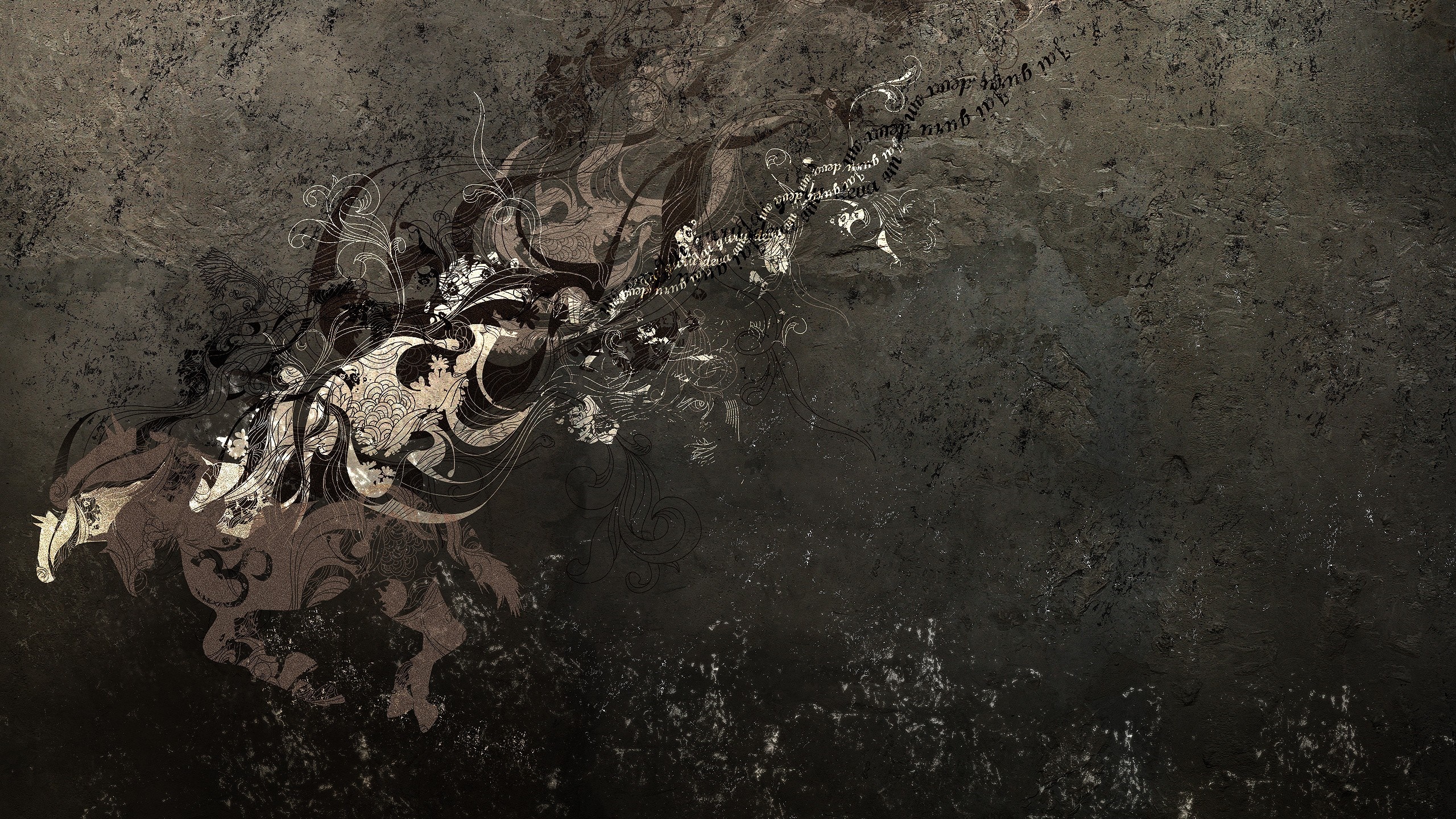 Abstract horse with ornate patterns on textured background HD Wallpaper