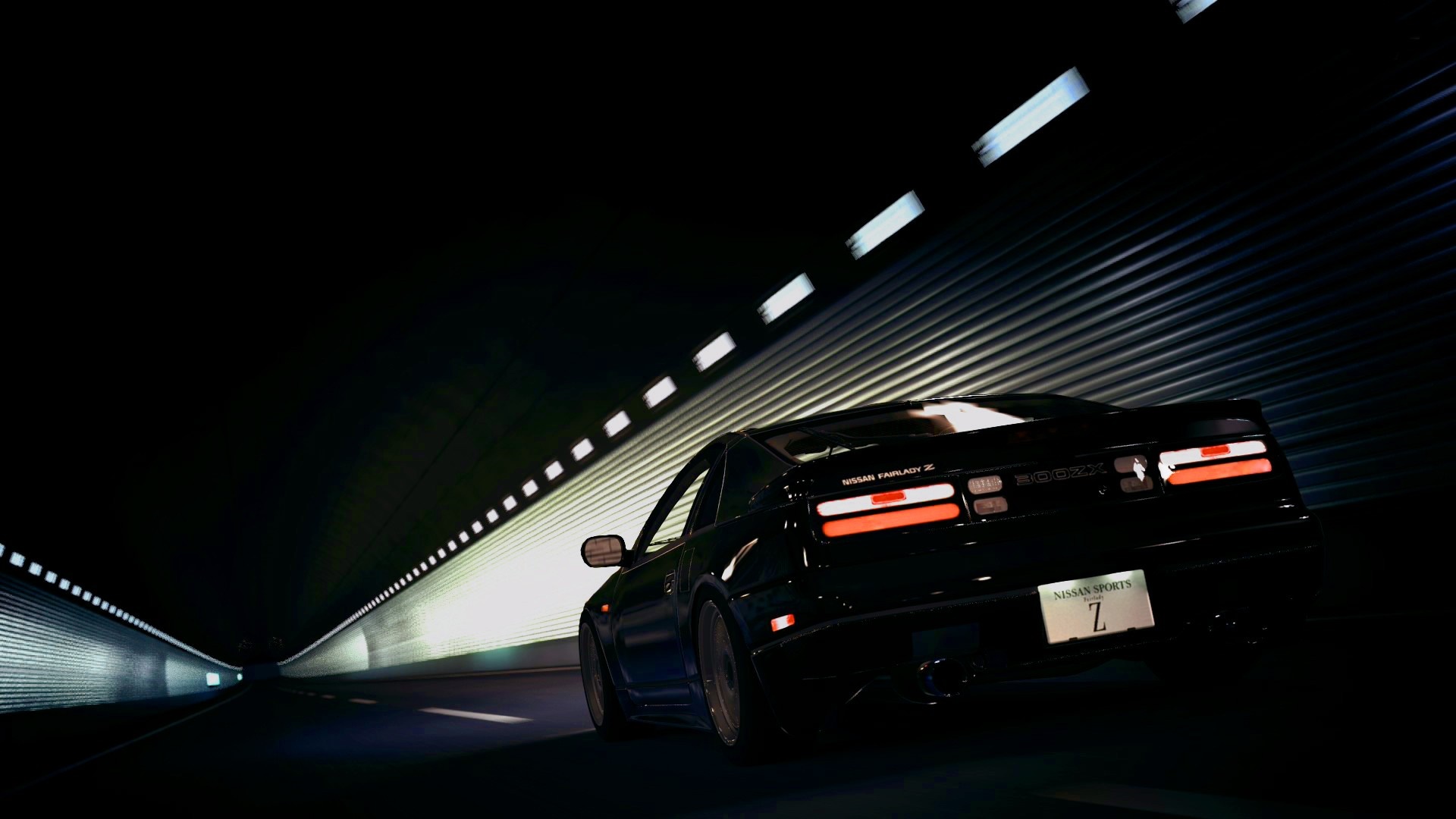 Nissan 300ZX in a tunnel, Gran Turismo 5 HD Wallpaper