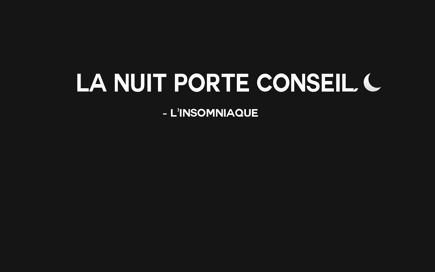 LA NUIT PORTE CONSEIL - L'INSOMNIAQUE HD Wallpaper