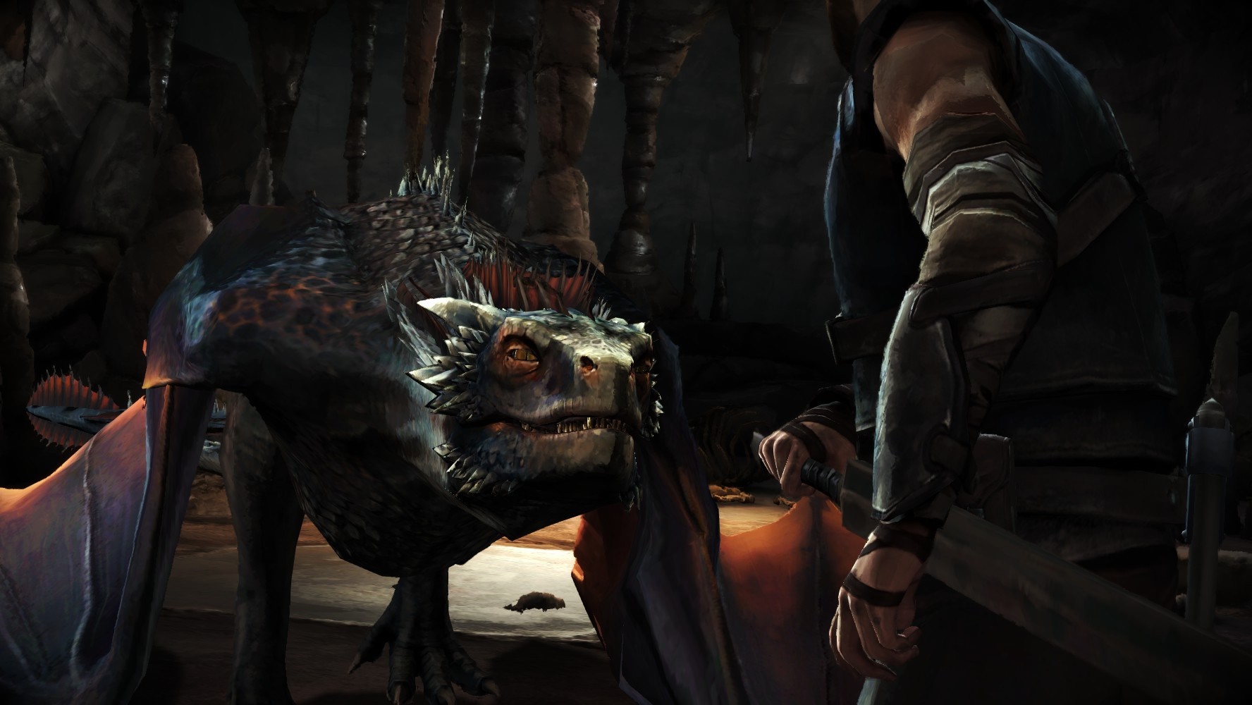 Dragon and man in a cave from Game of Thrones HD Wallpaper