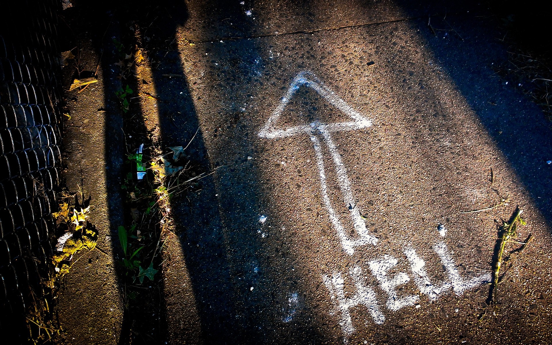 Arrow pointing to Hell on asphalt HD Wallpaper